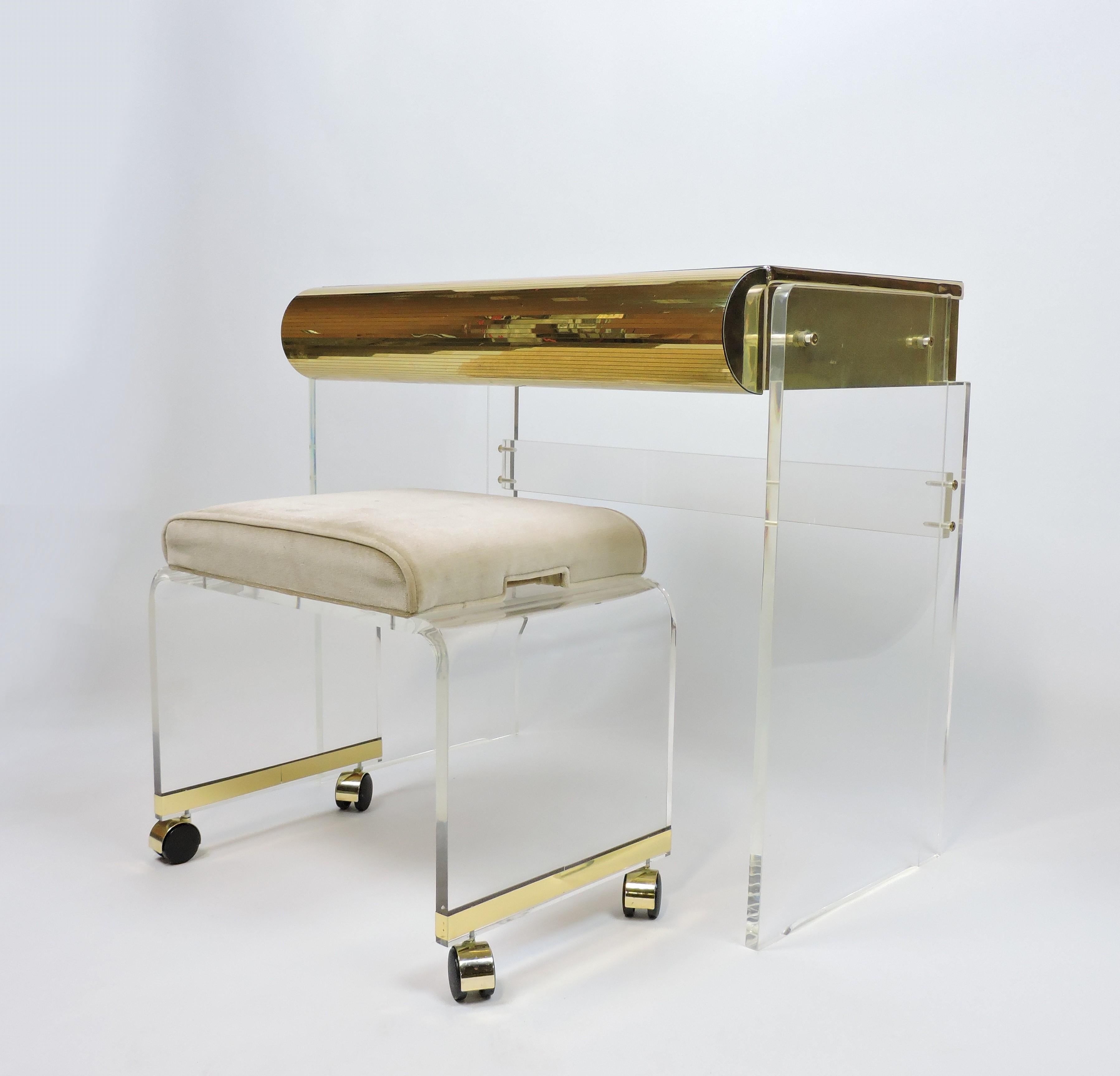 Mid-Century Modern Lucite Vanity and Stool by Hill Manufacturing 5