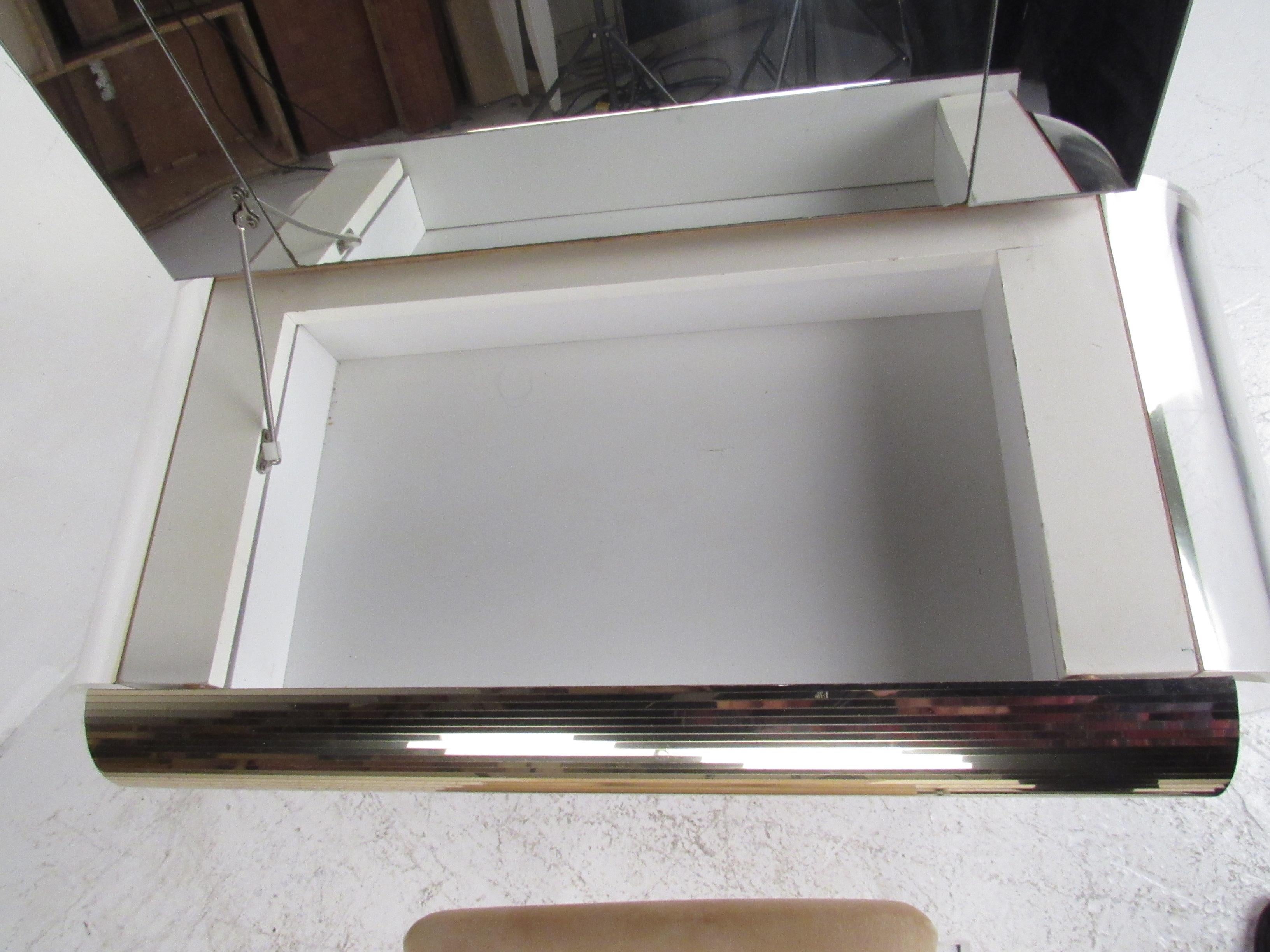 Late 20th Century Mid-Century Modern Lucite Vanity with a Mirrored Top by Hill Manufacturing