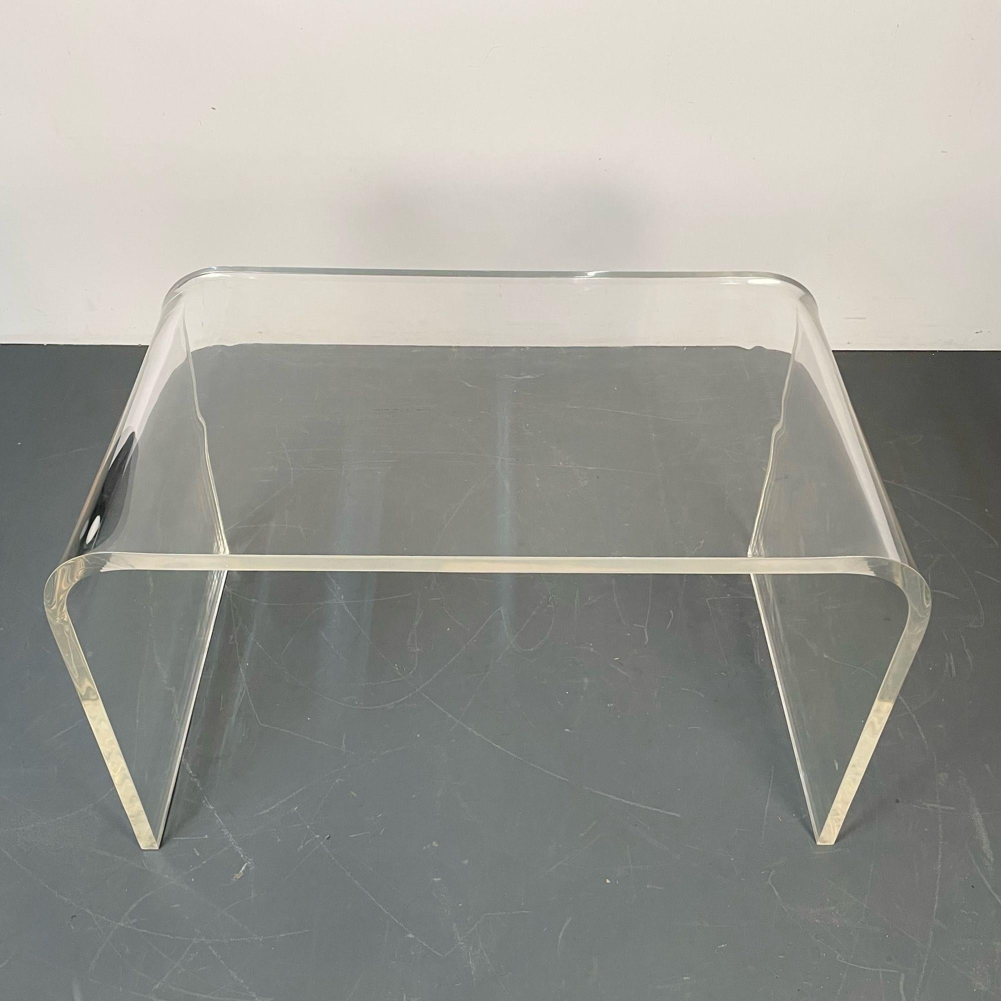 20th Century Mid-Century Modern Lucite Waterfall Console / Writing Table or Desk For Sale