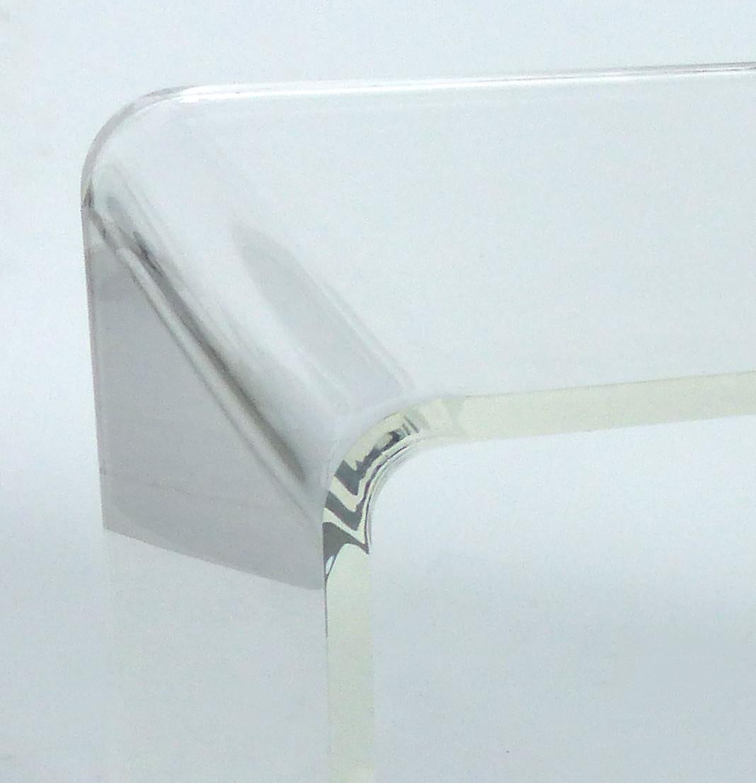 American Mid-Century Modern Lucite Waterfall Side Table