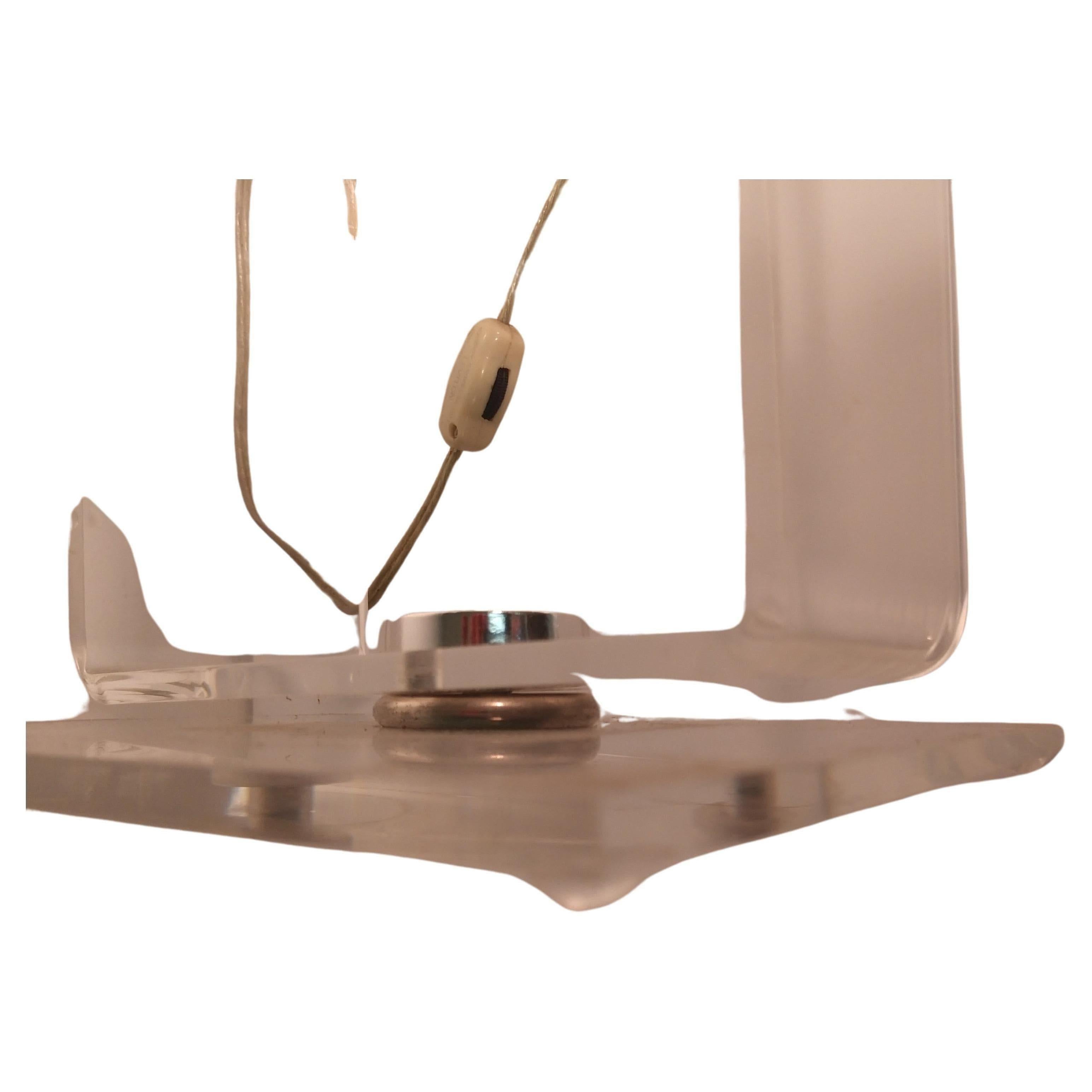 American Mid-Century Modern Lucite with Chrome Eyeball Desk Table Lamp Robert Sonneman For Sale