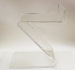 Mid-Century Modern Lucite Z-Shaped Stool