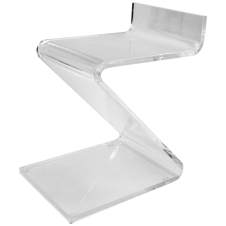 MidCentury Modern Lucite ZShaped Stool at 1stDibs