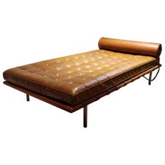Retro Mid-Century Modern Ludwig Mies van der Rohe Brown Barcelona Daybed Chaise 1960s