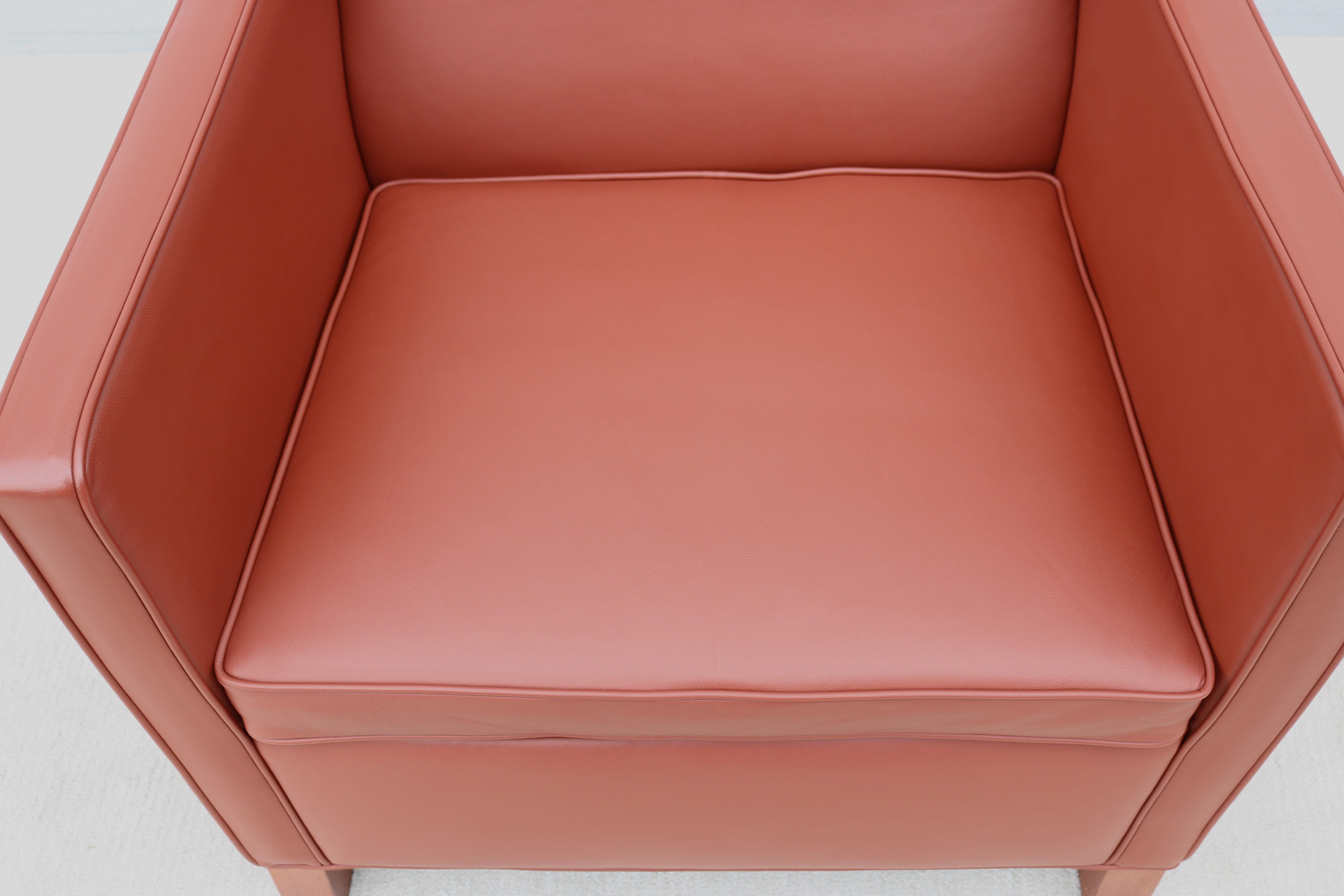 Moderna de mediados de siglo Ludwig Mies van der Rohe para Knoll Silla de salón Krefeld marrón en venta 8