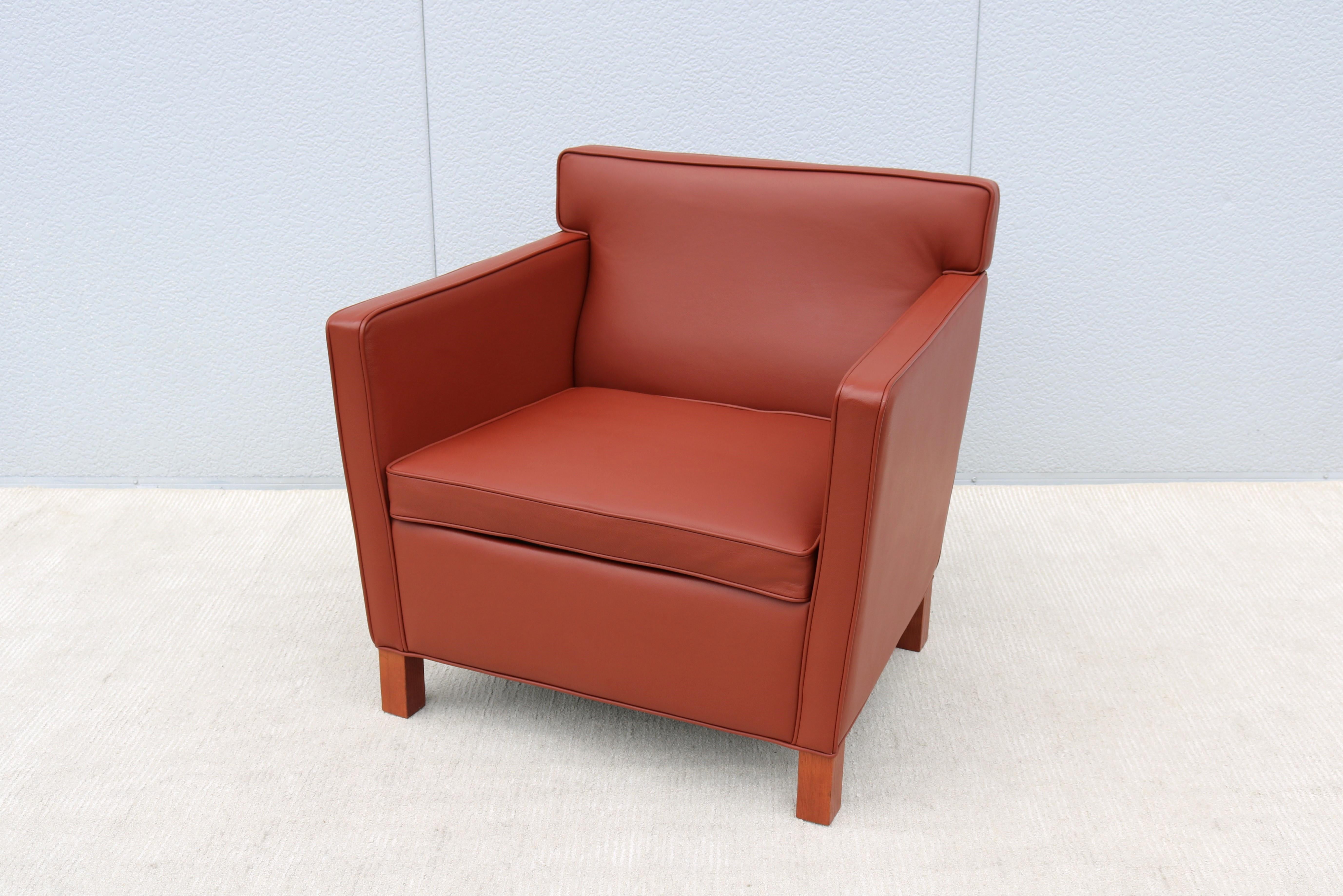 Mid-Century Modern Ludwig Mies van der Rohe für Knoll Krefeld Brown Lounge Chair (Moderne der Mitte des Jahrhunderts) im Angebot