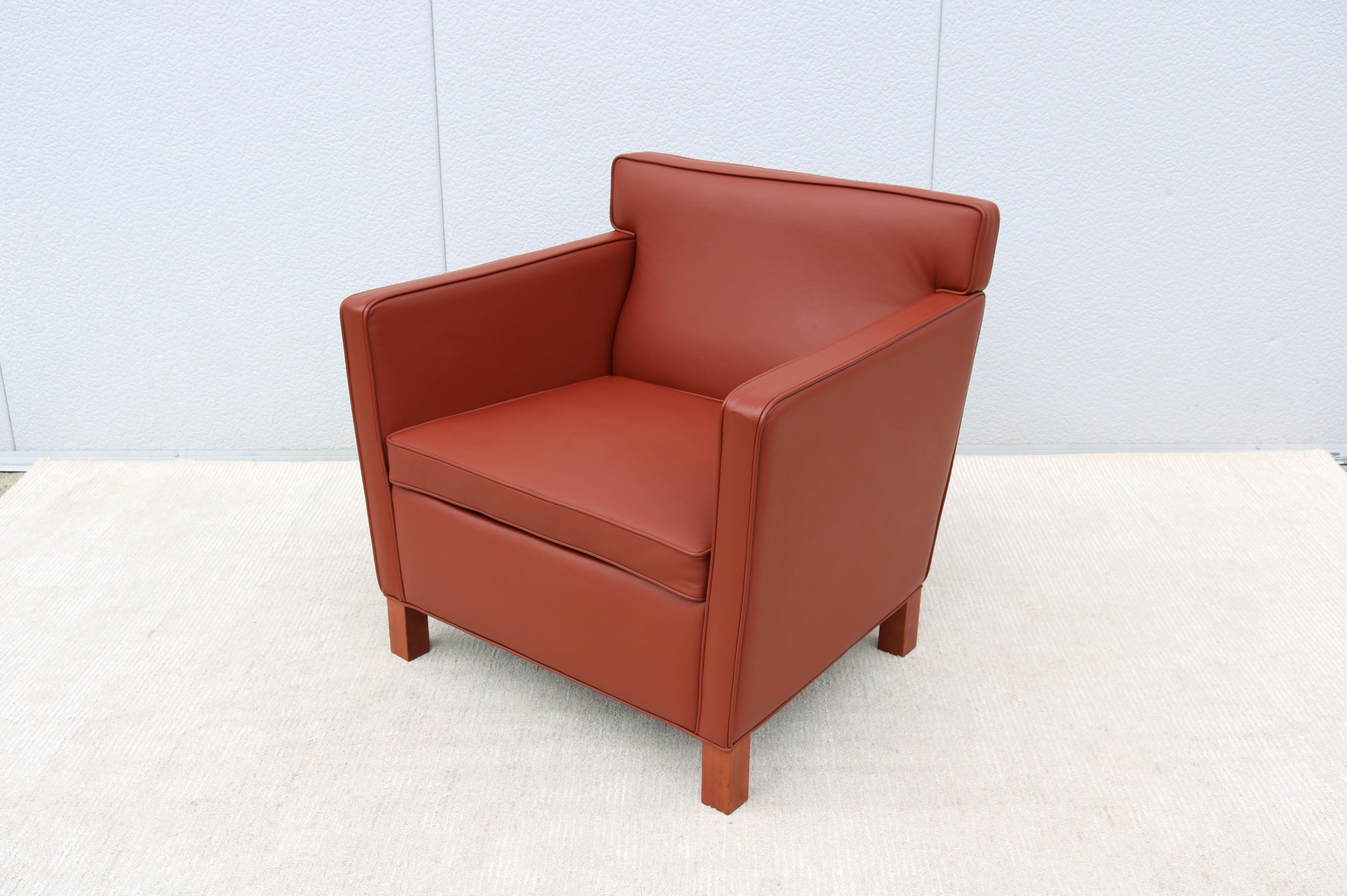 Mid-Century Modern Ludwig Mies van der Rohe für Knoll Krefeld Brown Lounge Chair (amerikanisch) im Angebot
