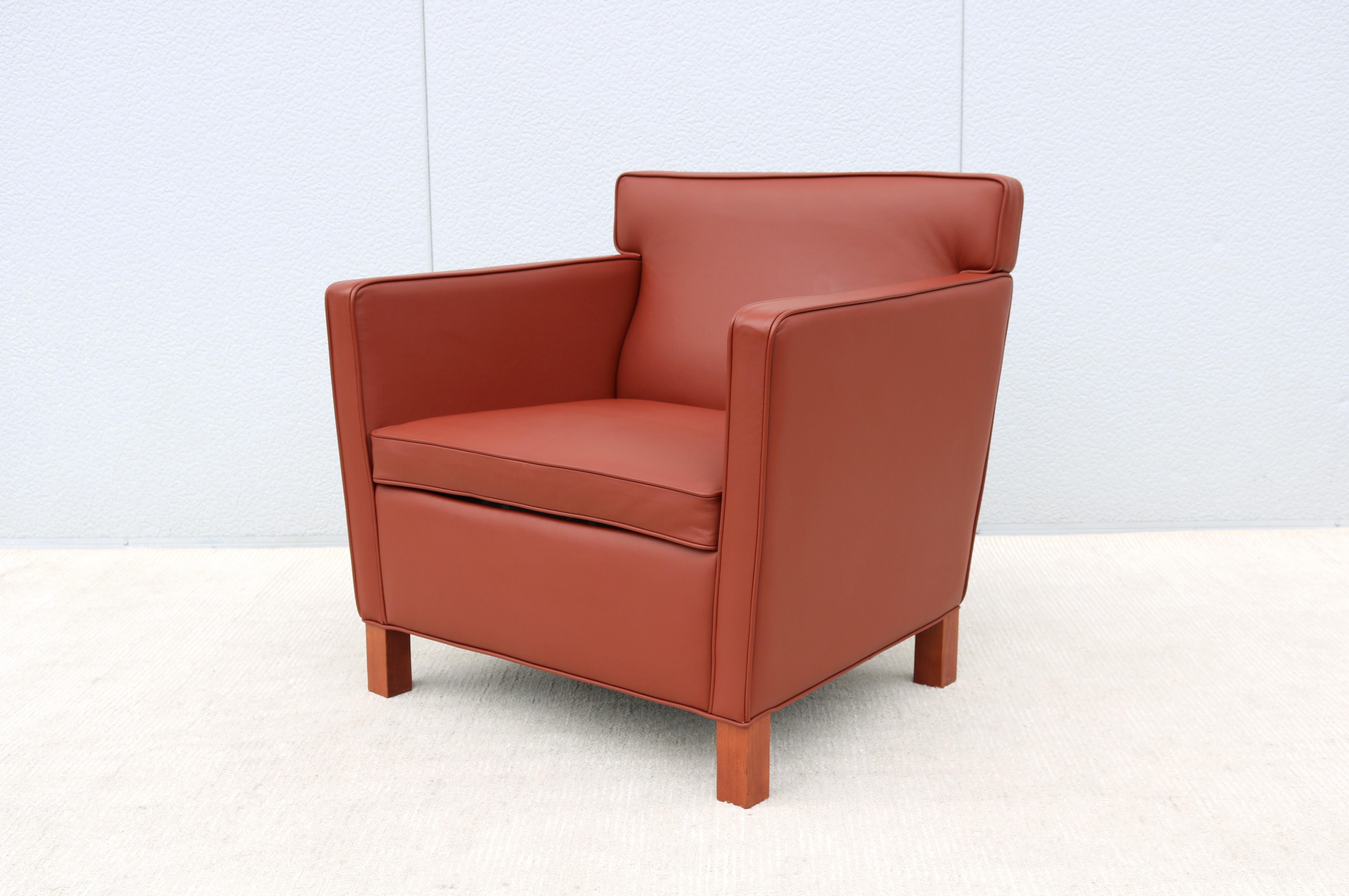 Mid-Century Modern Ludwig Mies van der Rohe für Knoll Krefeld Brown Lounge Chair im Zustand „Hervorragend“ im Angebot in Secaucus, NJ