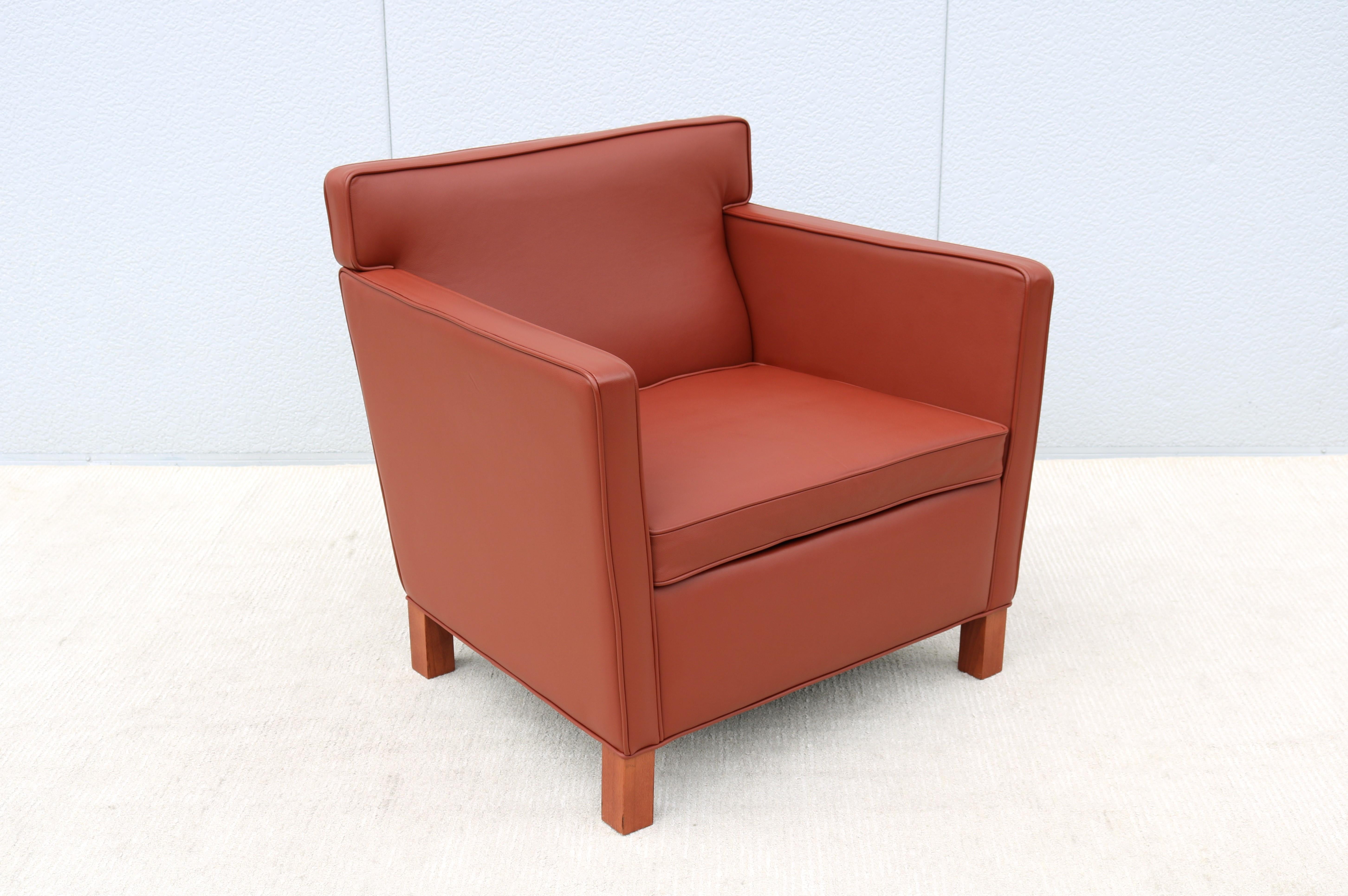 Mid-Century Modern Ludwig Mies van der Rohe für Knoll Krefeld Brown Lounge Chair (21. Jahrhundert und zeitgenössisch) im Angebot