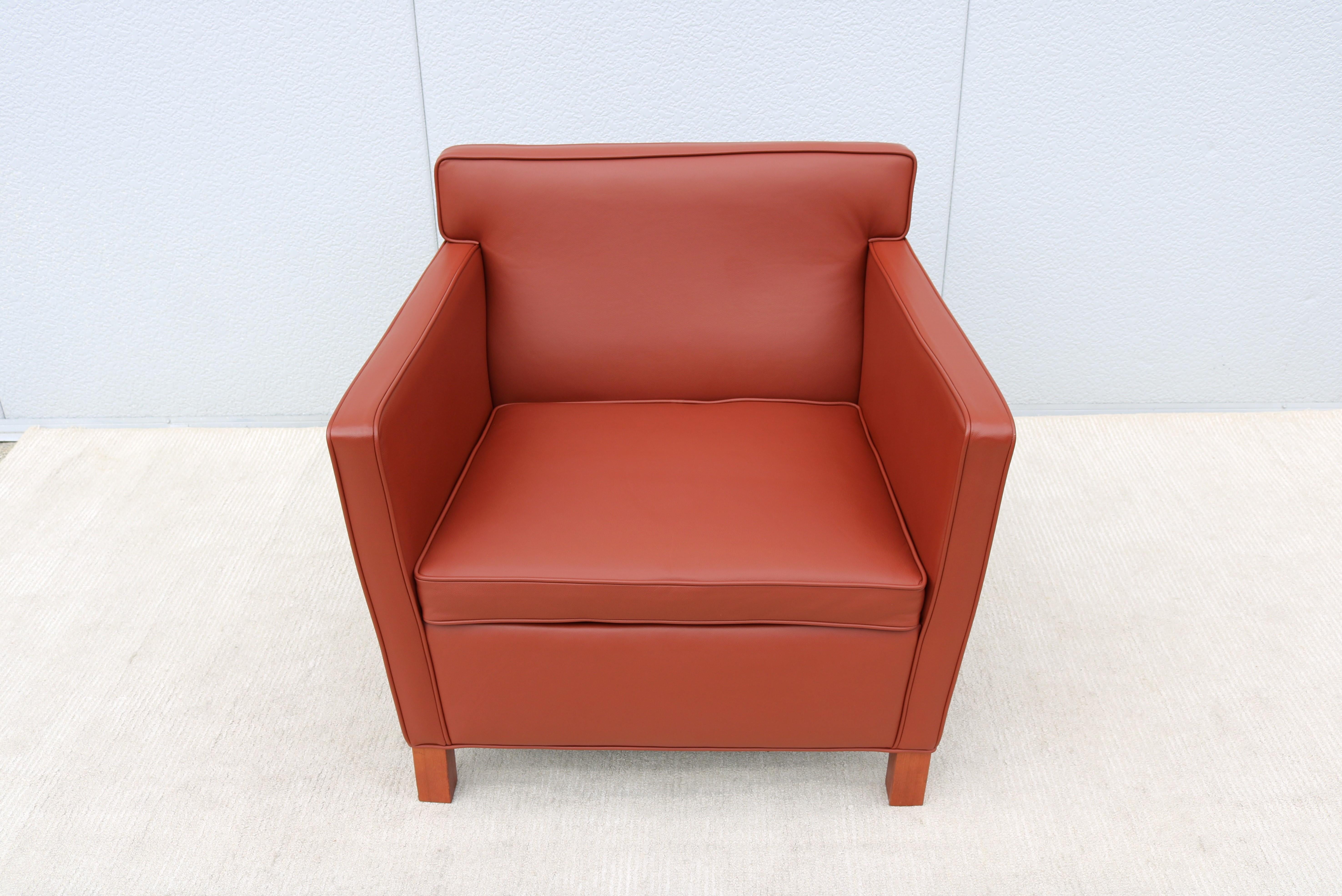 Mid-Century Modern Ludwig Mies van der Rohe für Knoll Krefeld Brown Lounge Chair im Angebot 1