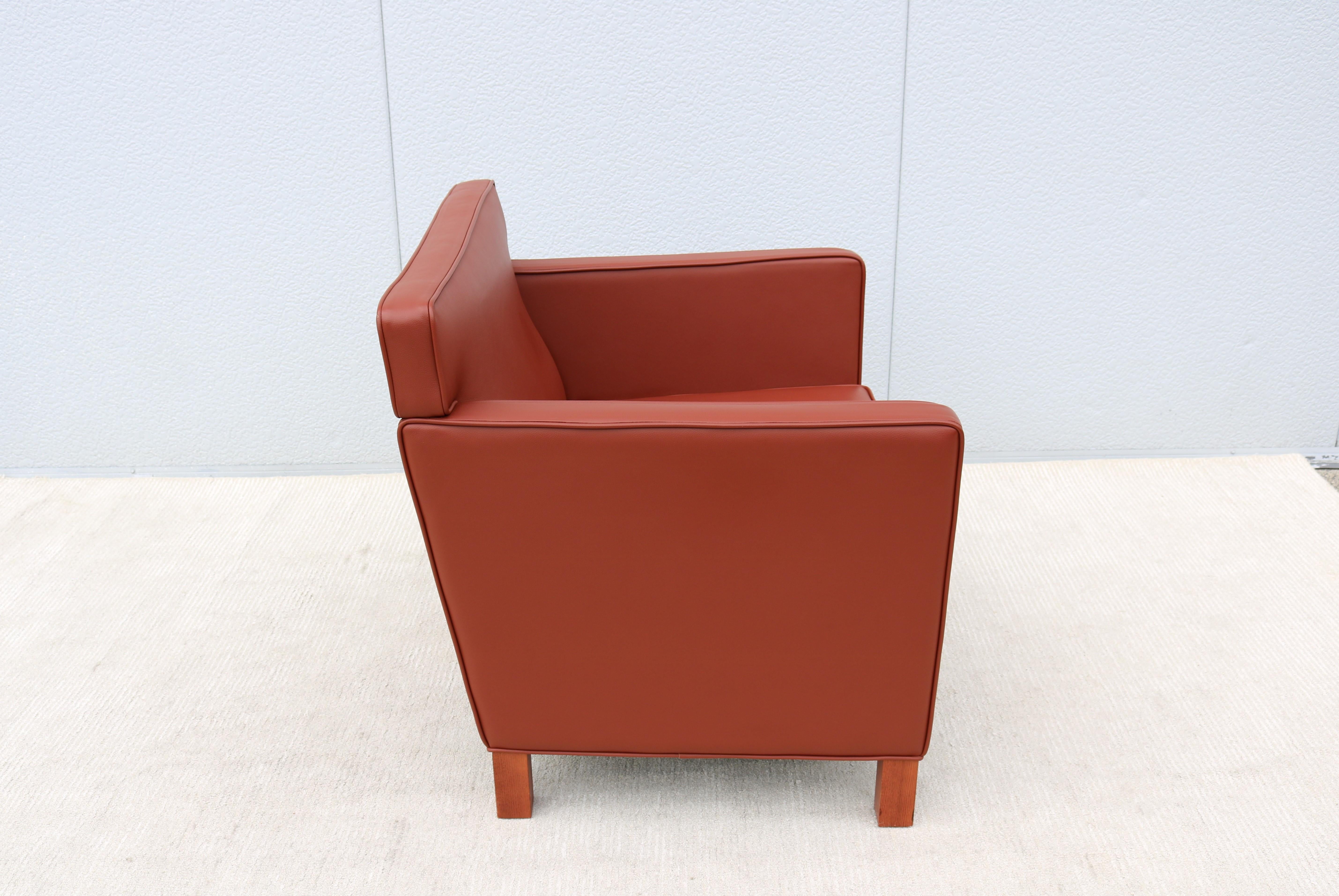 Moderna de mediados de siglo Ludwig Mies van der Rohe para Knoll Silla de salón Krefeld marrón en venta 2