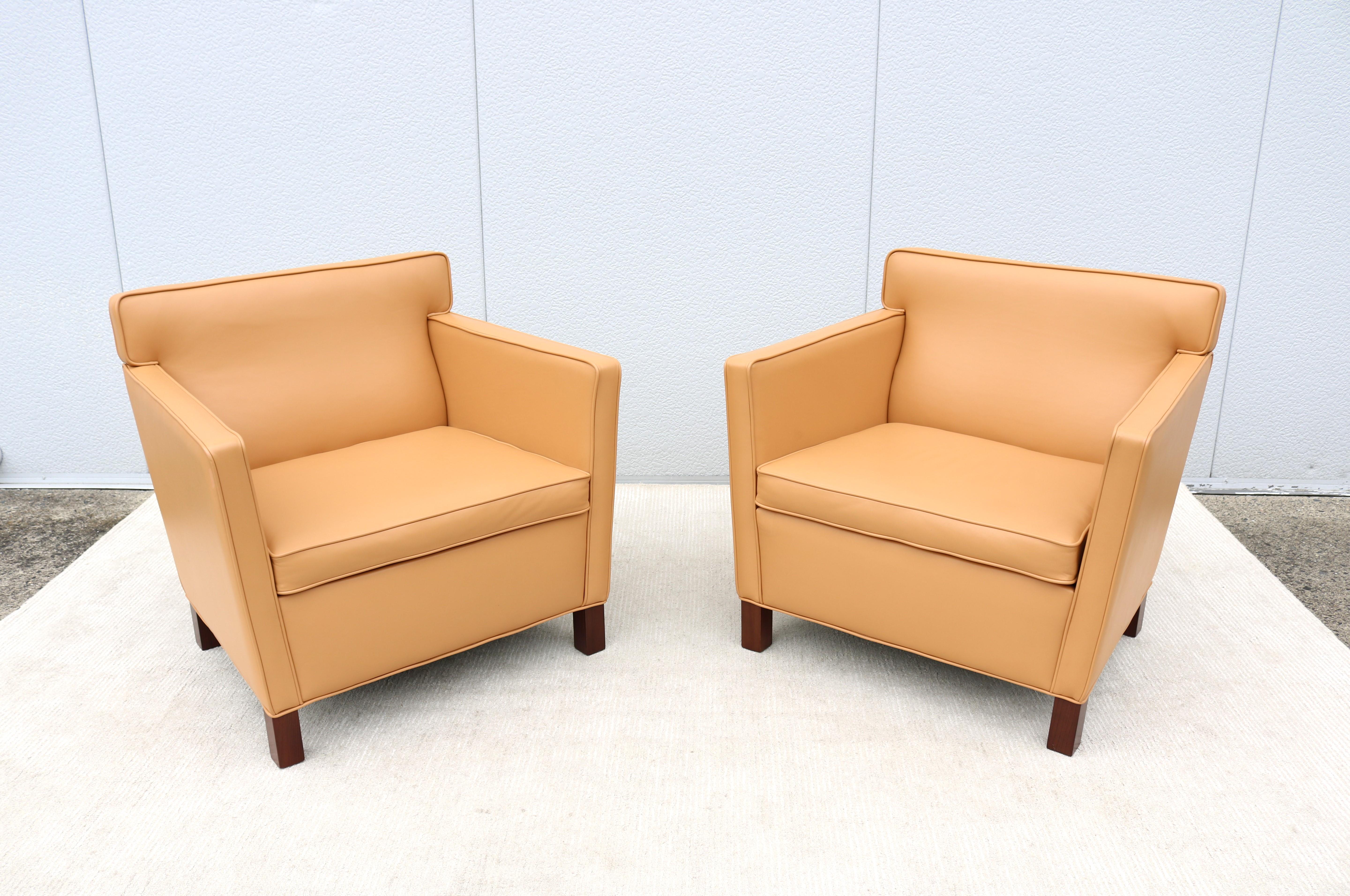 American Mid-Century Modern Ludwig Mies van der Rohe for Knoll Krefeld Lounge Chairs Pair