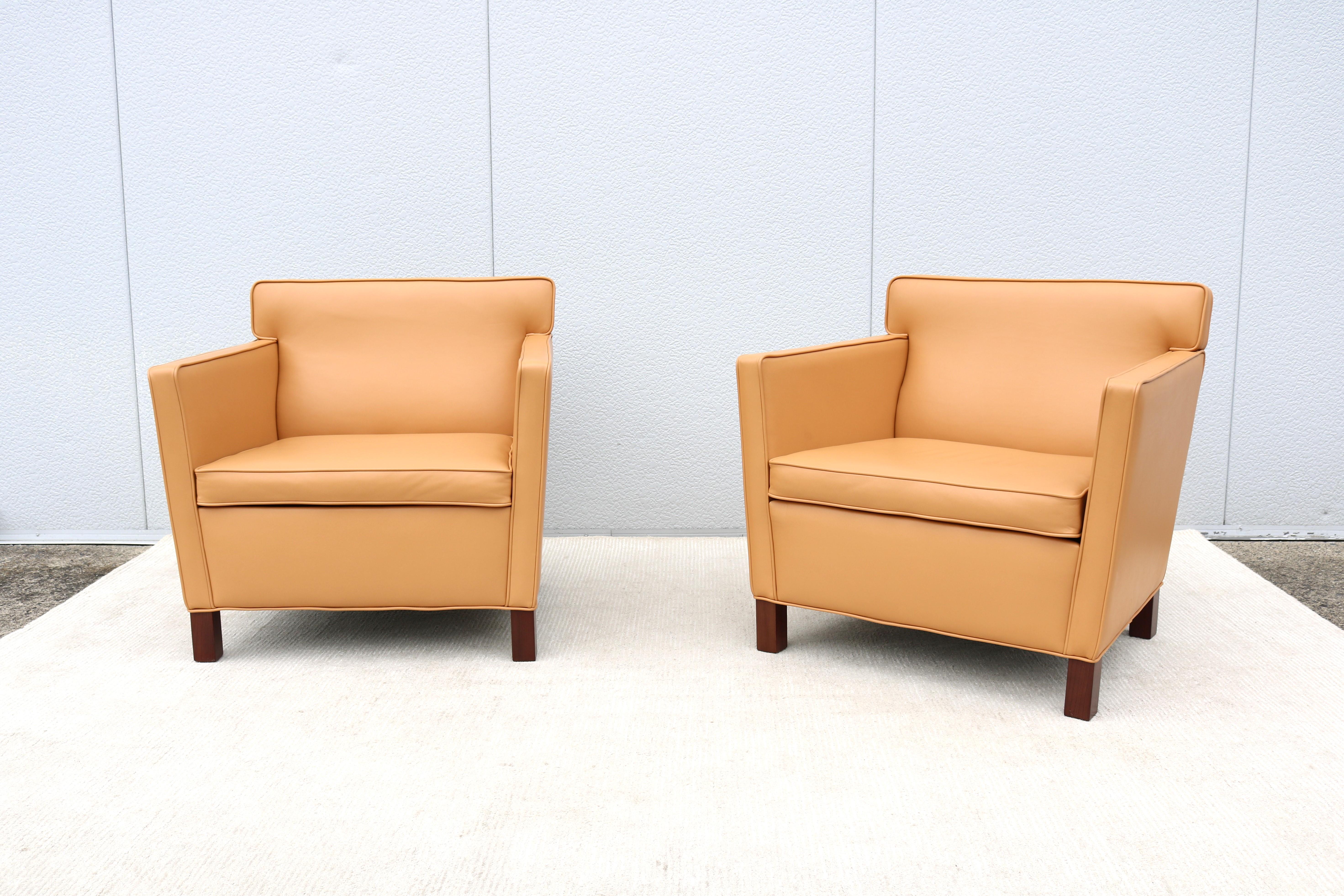 Contemporary Mid-Century Modern Ludwig Mies van der Rohe for Knoll Krefeld Lounge Chairs Pair For Sale
