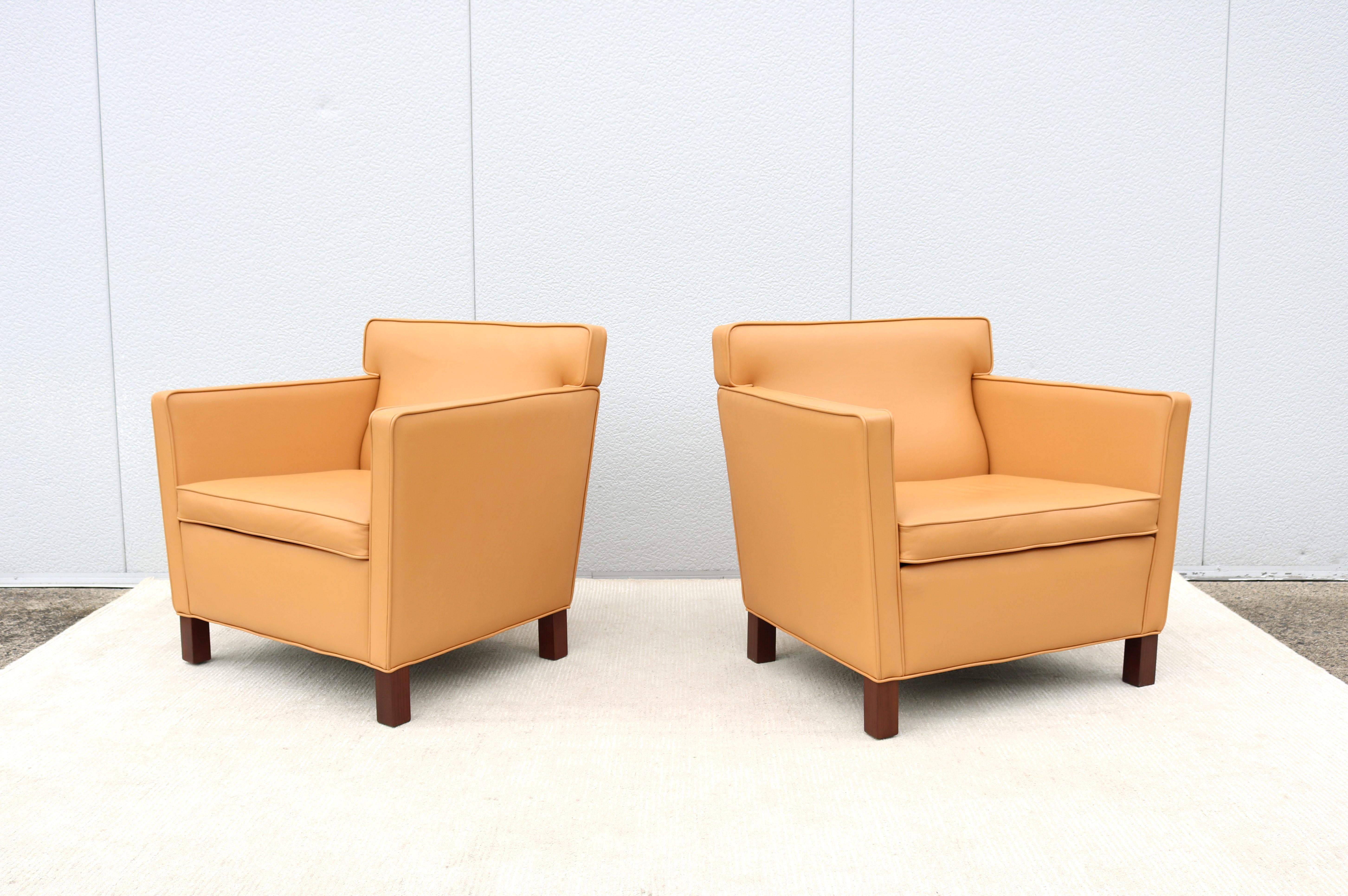 Mid-Century Modern Ludwig Mies van der Rohe for Knoll Krefeld Lounge Chairs Pair For Sale 2