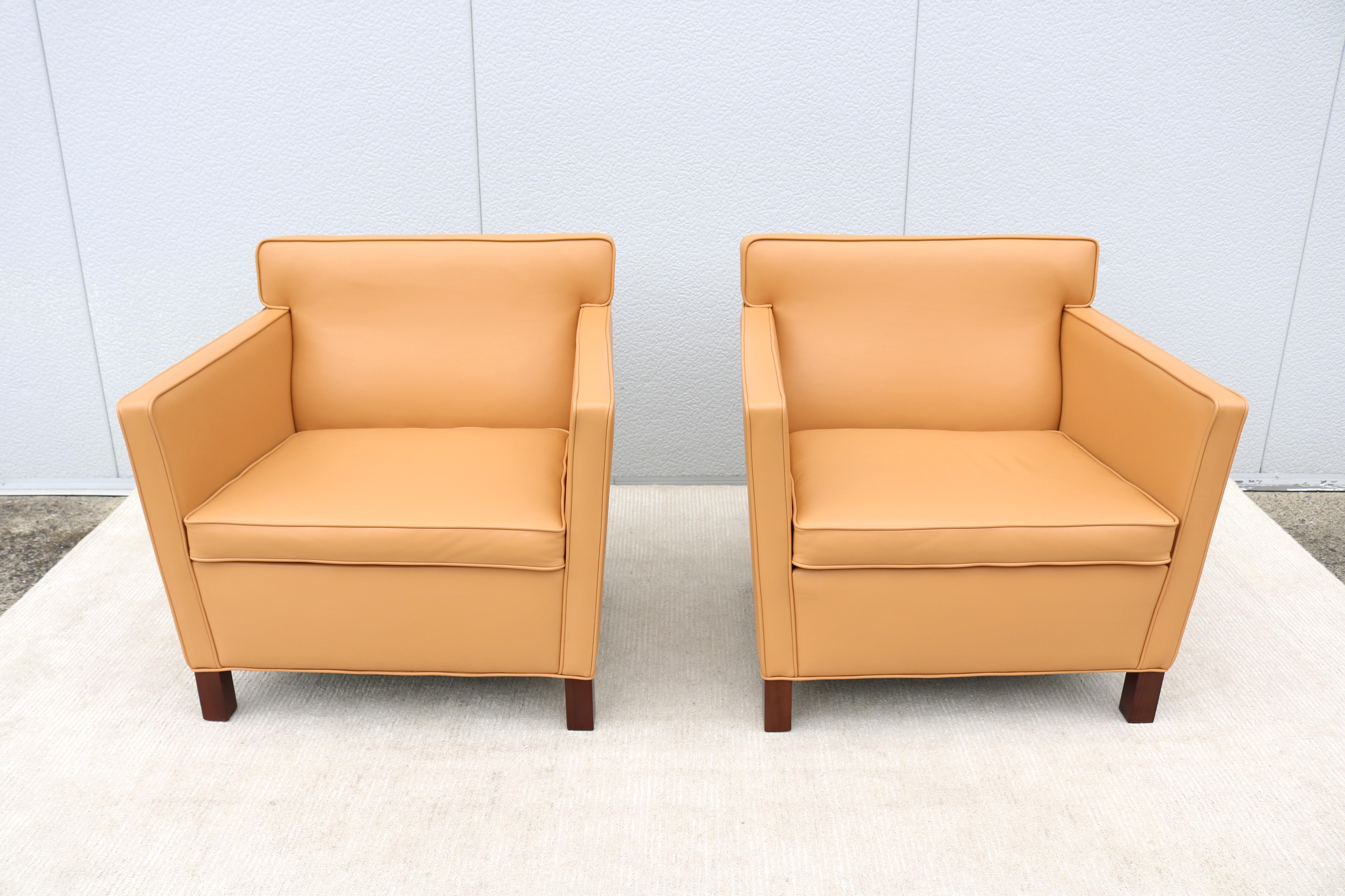 Mid-Century Modern Ludwig Mies van der Rohe for Knoll Krefeld Lounge Chairs Pair For Sale 3