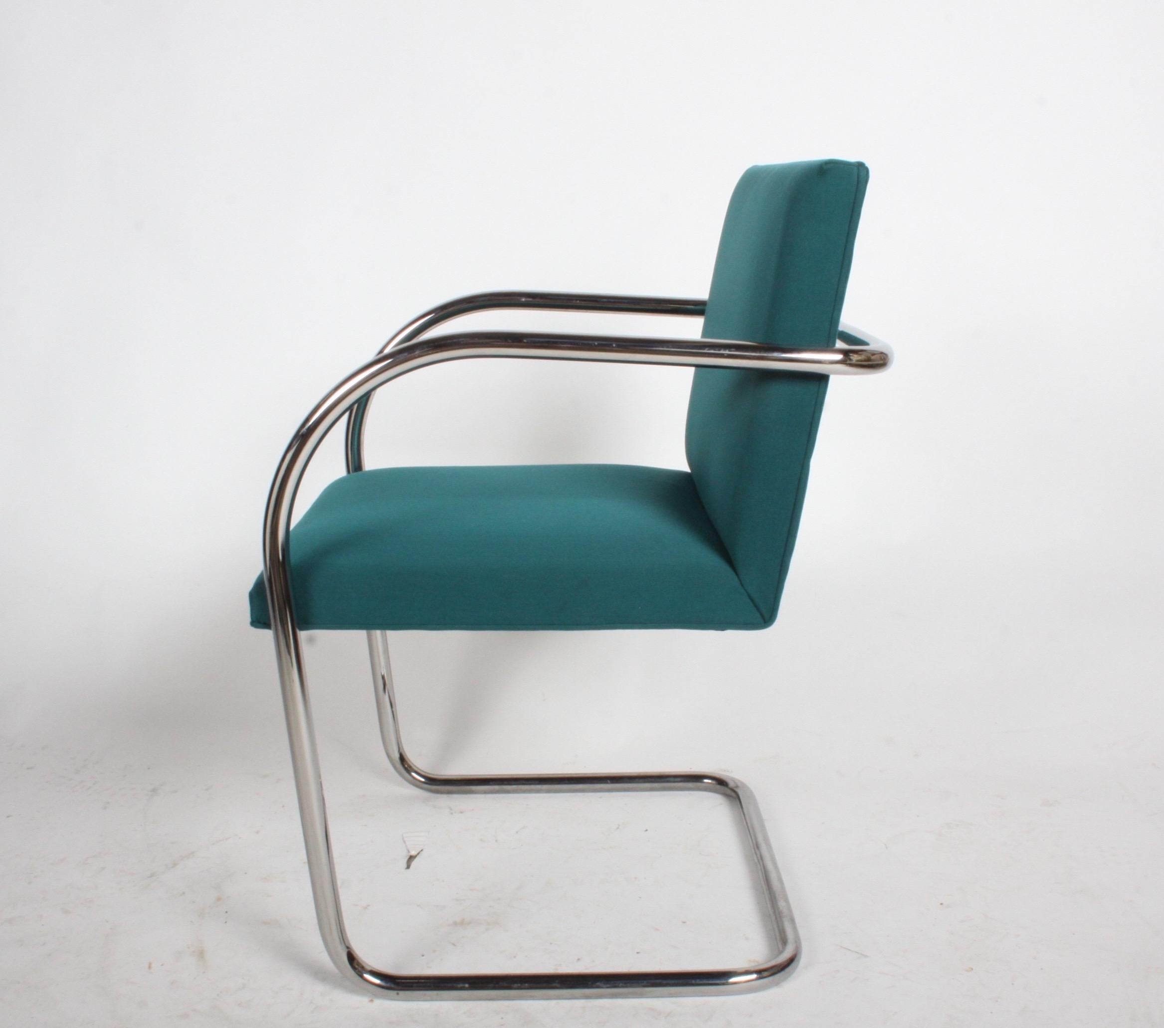 American Mid-Century Modern Ludwig Mies van der Rohe for Knoll Tubular Brno Chairs x 2 For Sale