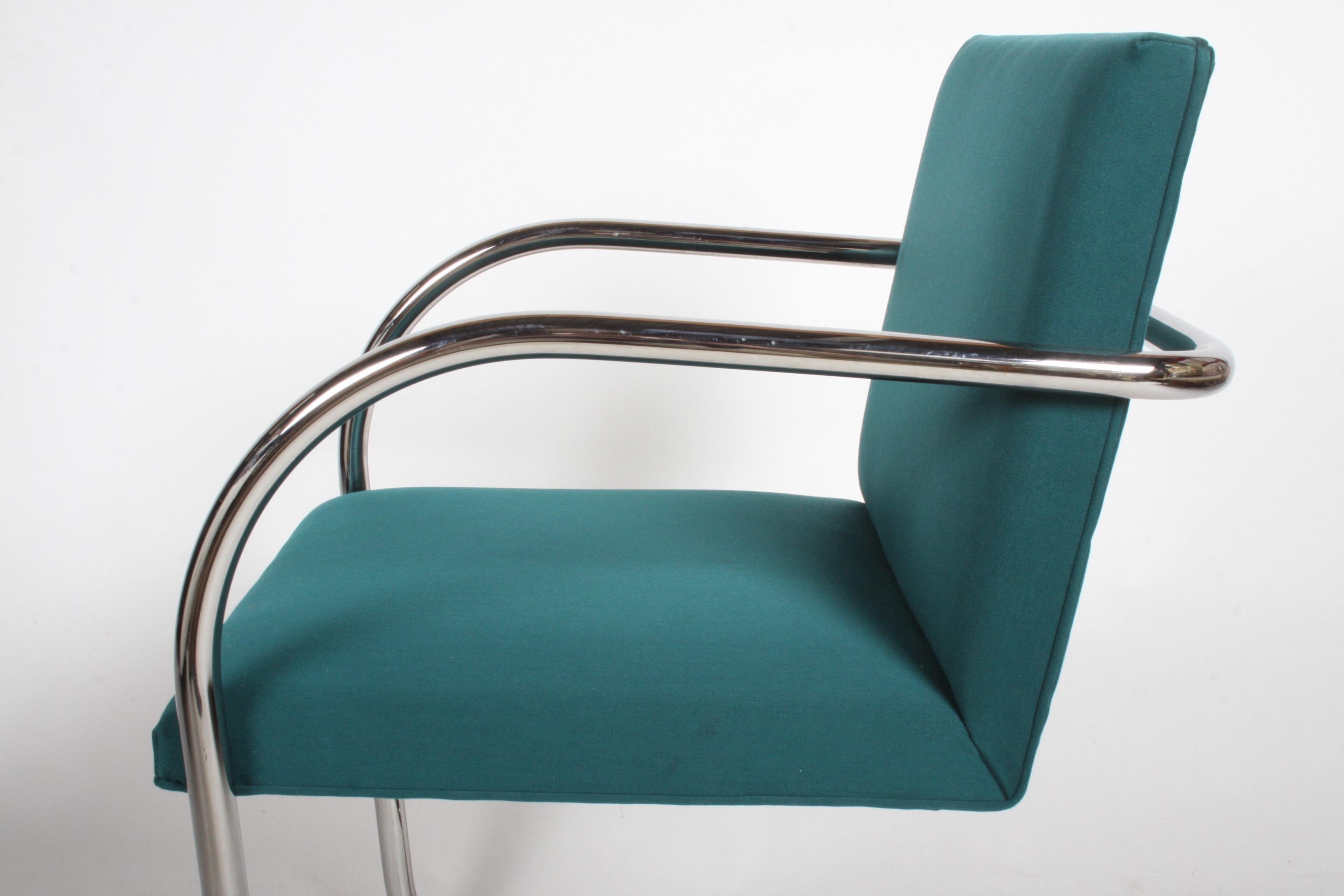 Plated Mid-Century Modern Ludwig Mies van der Rohe for Knoll Tubular Brno Chairs x 2 For Sale