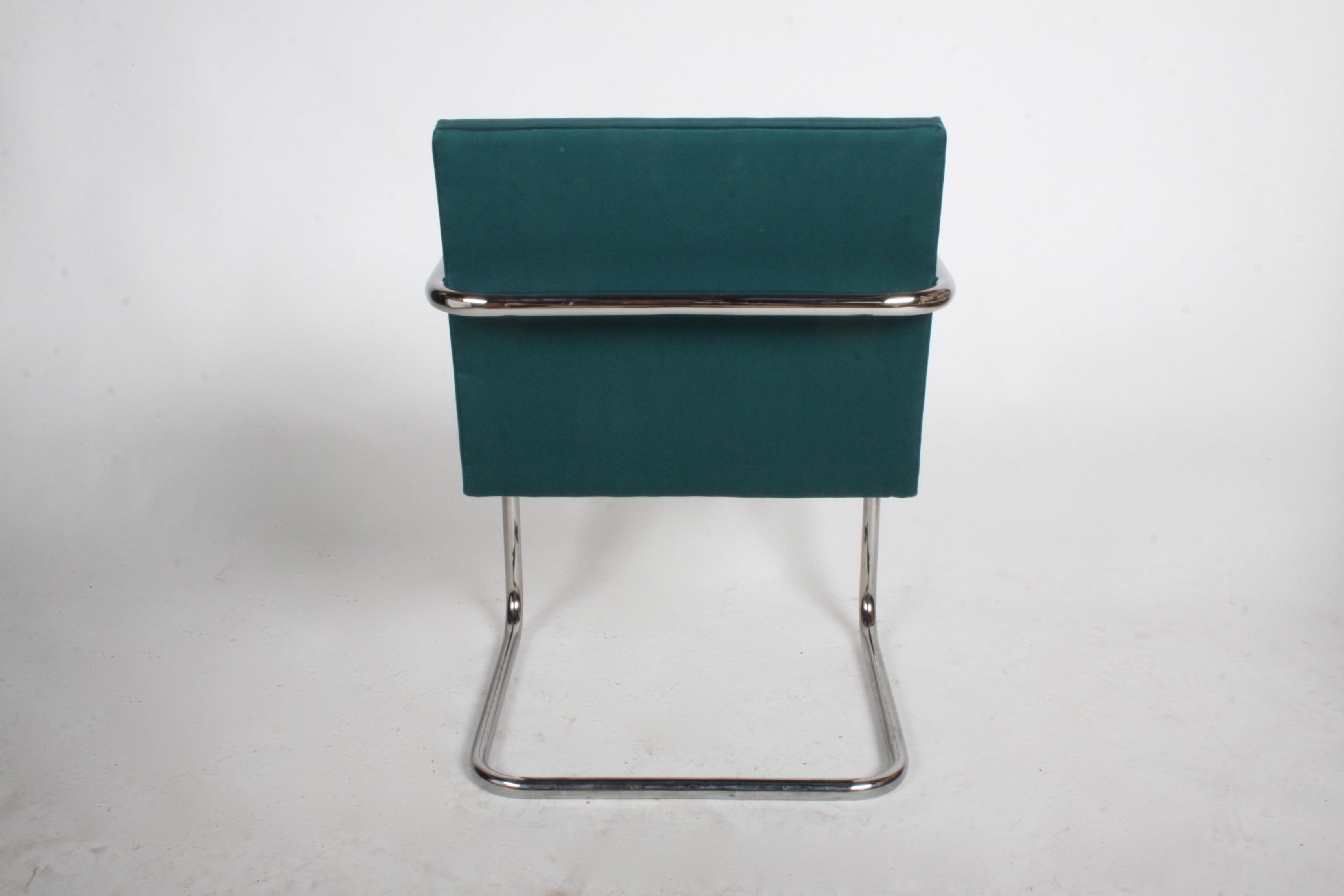 Upholstery Mid-Century Modern Ludwig Mies van der Rohe for Knoll Tubular Brno Chairs x 2 For Sale