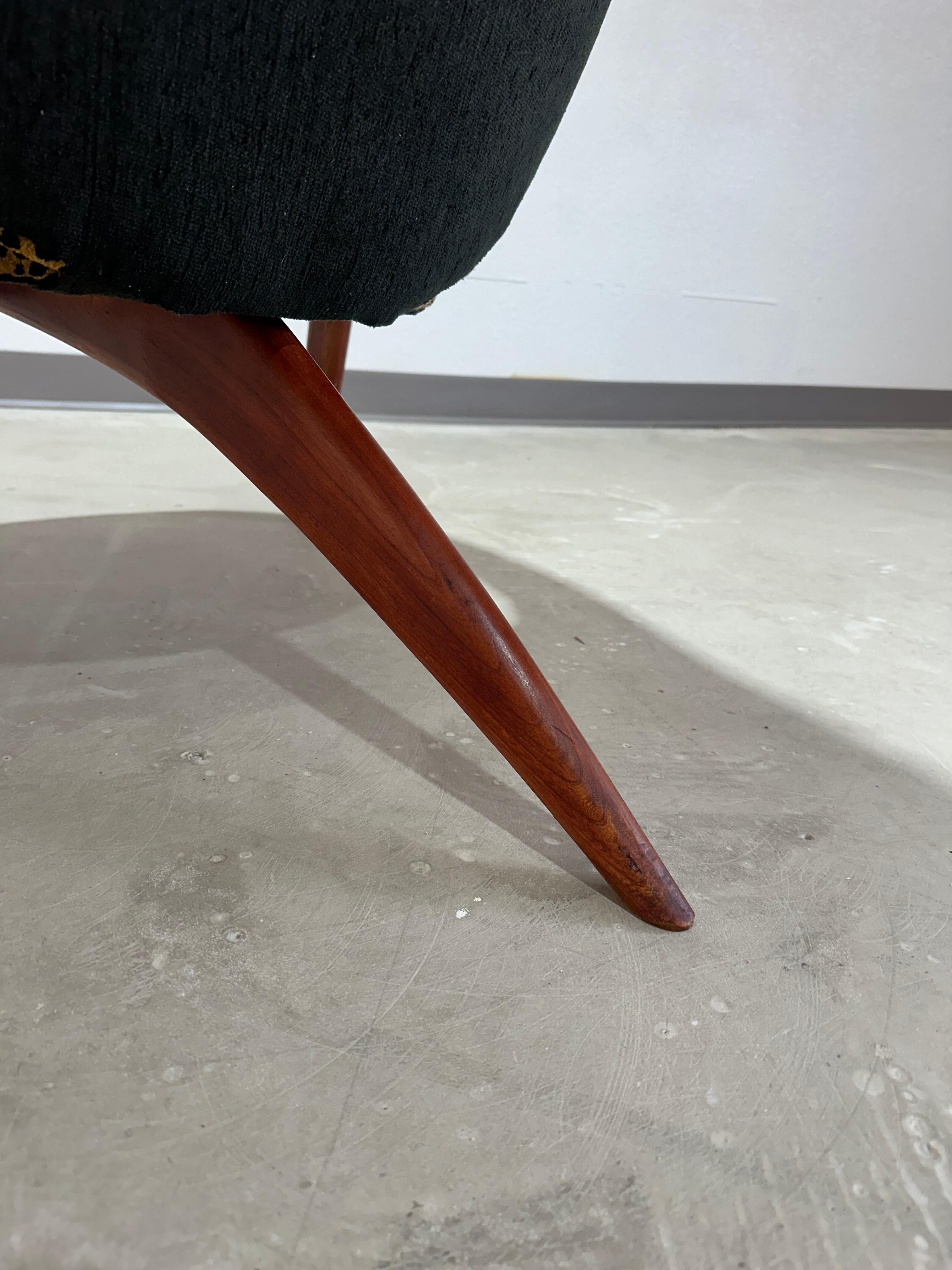Mid Century Modern Luigi Tiengo for Cimon Canada Tri Leg Lounge Chair 3