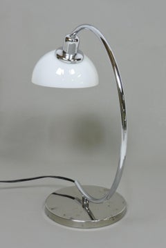 Mid-Century Modern Lumess Switzerland Chrome and Glass Desk Lamp