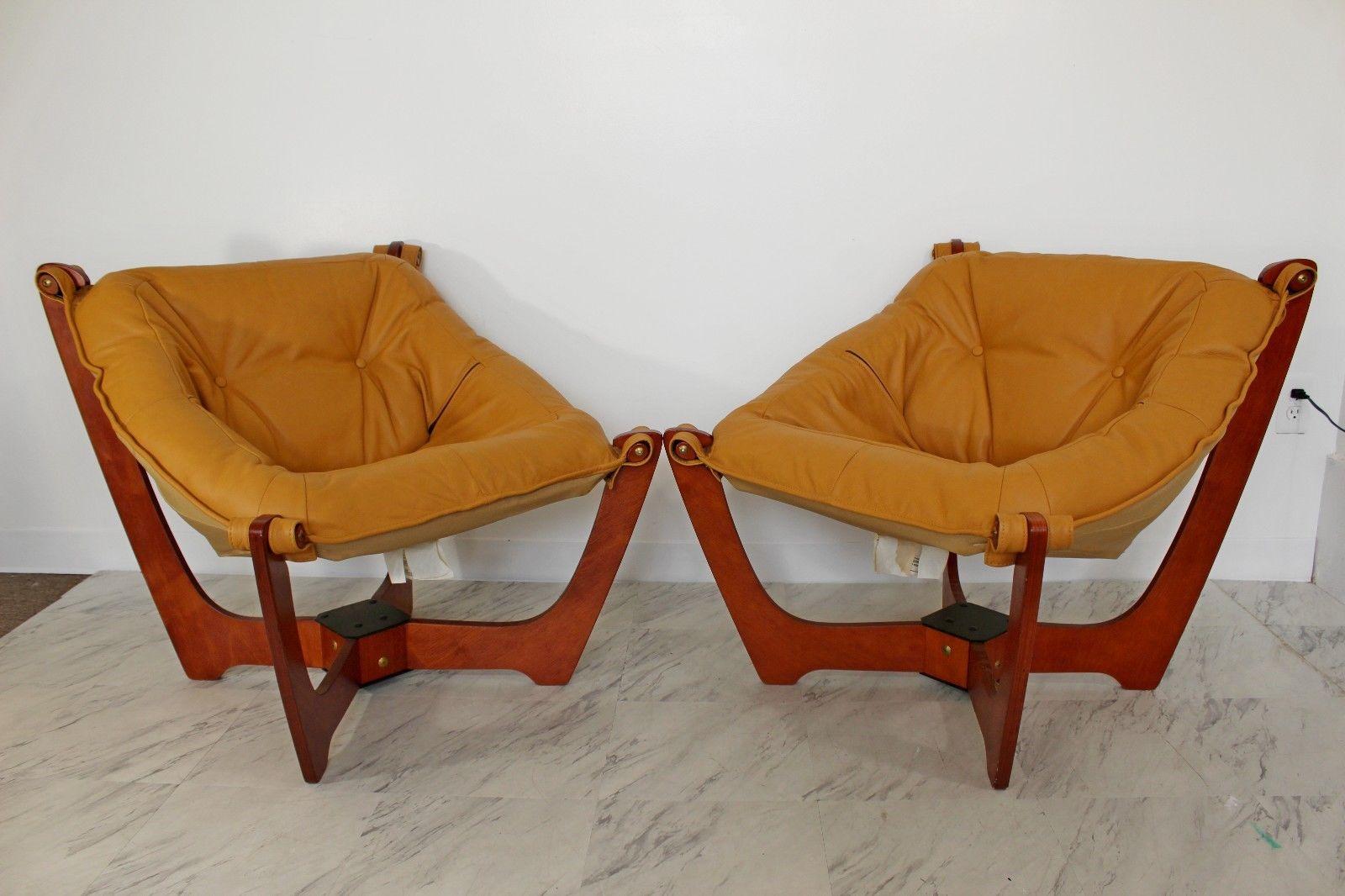 Mid-Century Modern Luna Sling Chairs by Hjellegjerde Group of Norway, 1960s 3
