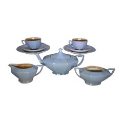 Retro Mid-Century Modern Lusterware Blue Teaset