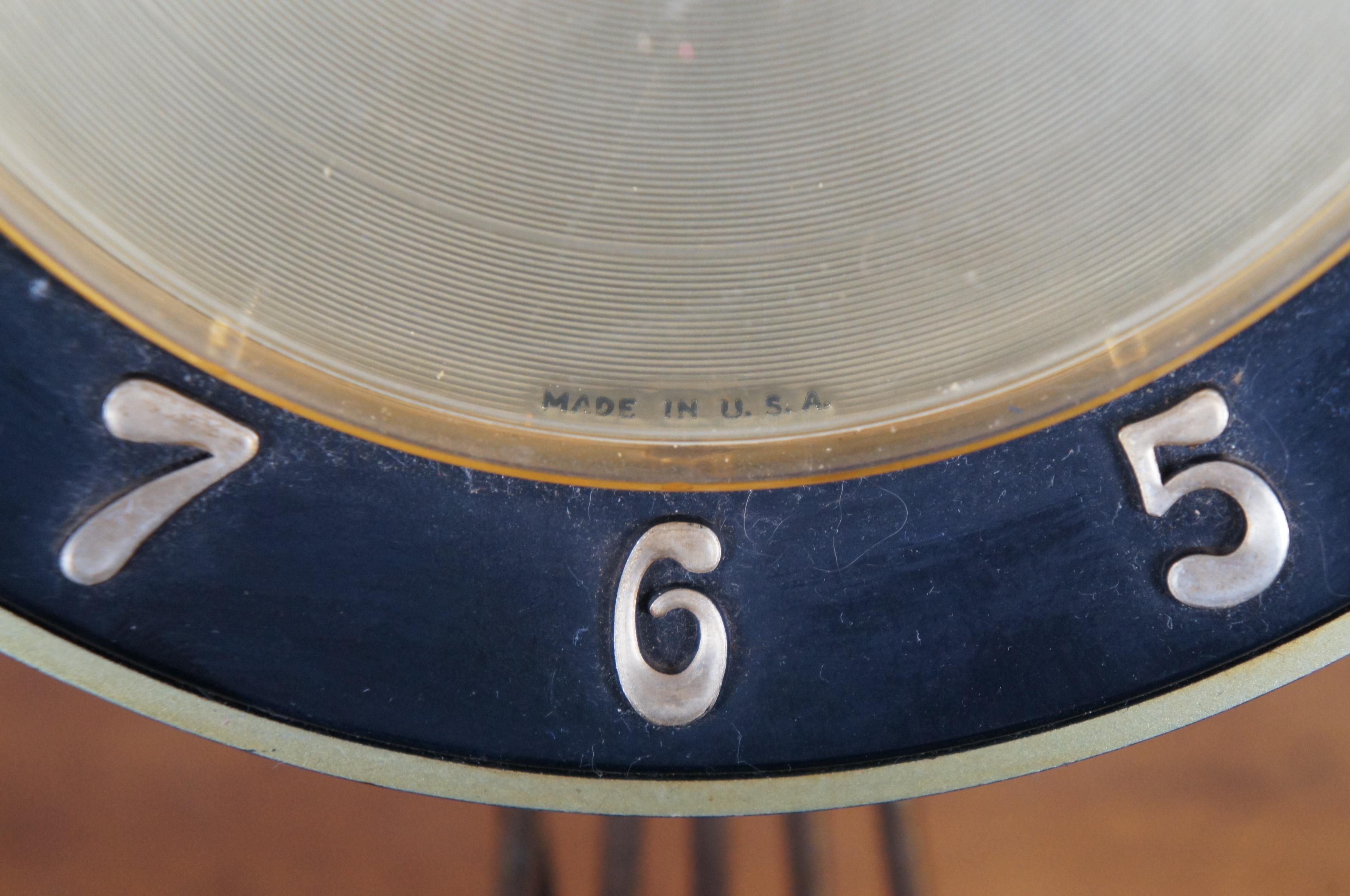 Mid Century Modern Lux Robert Shaw Fulton Brass Atomic Sunburst Wall Clock 28