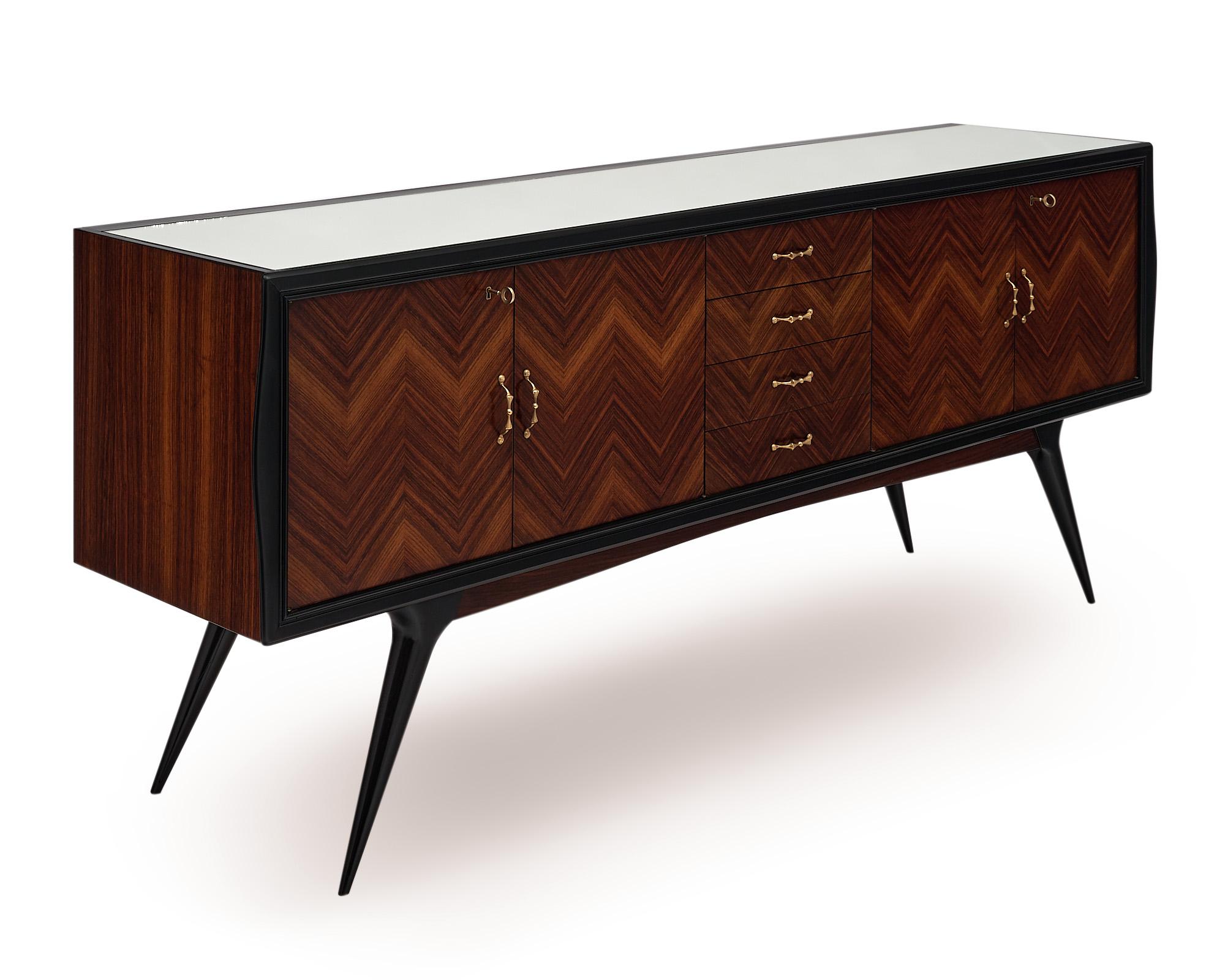 Mid-Century Modern Macassar of Ebony French Buffet In Good Condition In Austin, TX