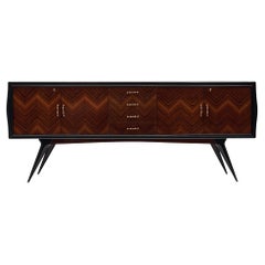 Vintage Mid-Century Modern Macassar of Ebony French Buffet