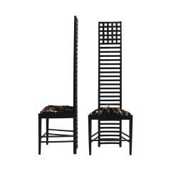 Mid-Century Modern Mackintosh "292 Hill House 1" Italian Pair of Ashwood Chairs