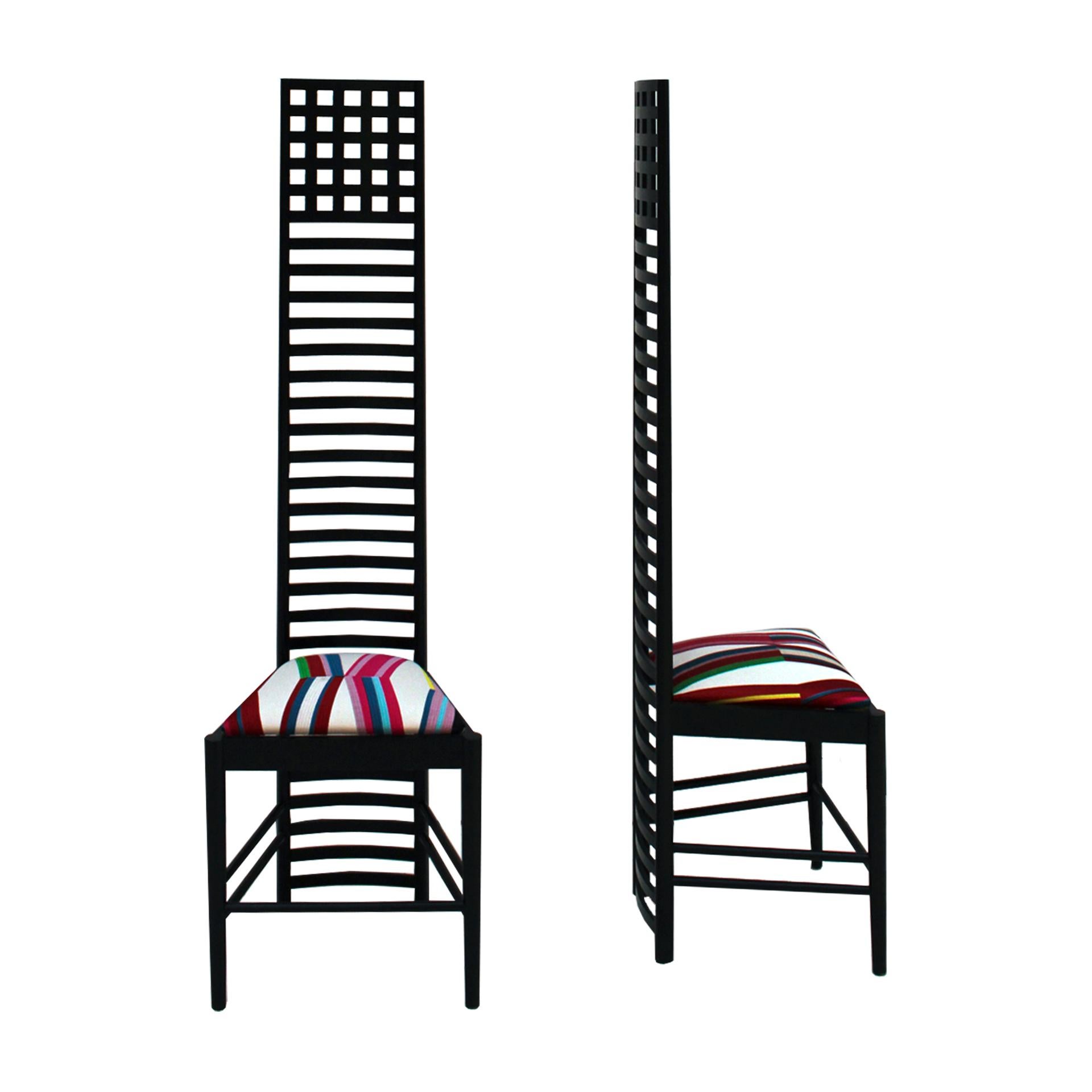 Mid-Century Modern Paire de chaises italiennes en bois de frêne Mackintosh 