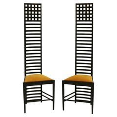 Mid-Century Modern Mackintosh "292 Hill House 1" Italian Pair of Ashwood Chairs