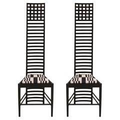 Mid-Century Modern Mackintosh "292 Hill House 1" Italian Pair of Ashwood Chairs