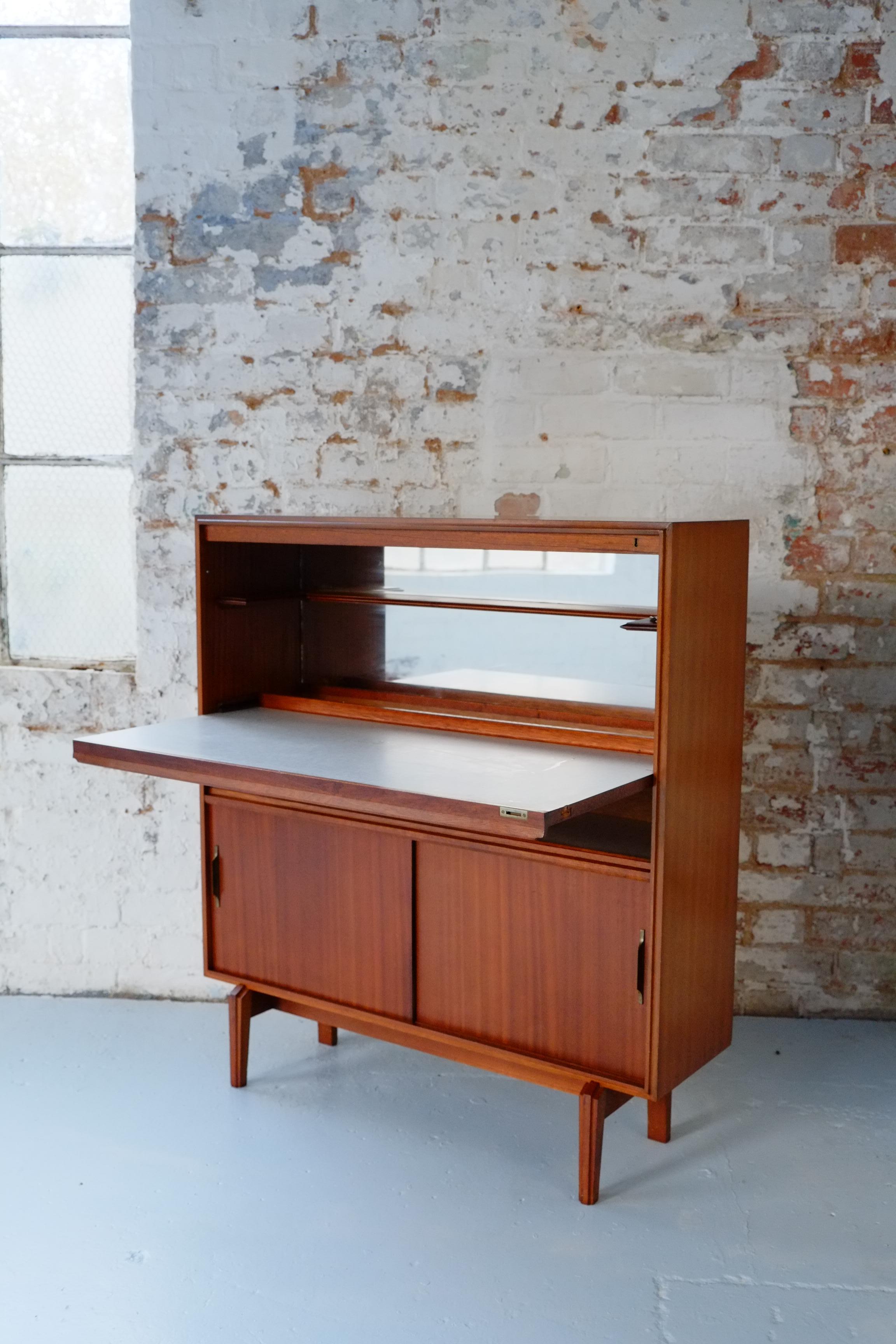 British Mid-Century Modern Mad Men Drinks Cocktail Cabinet by Beaver and Tapley