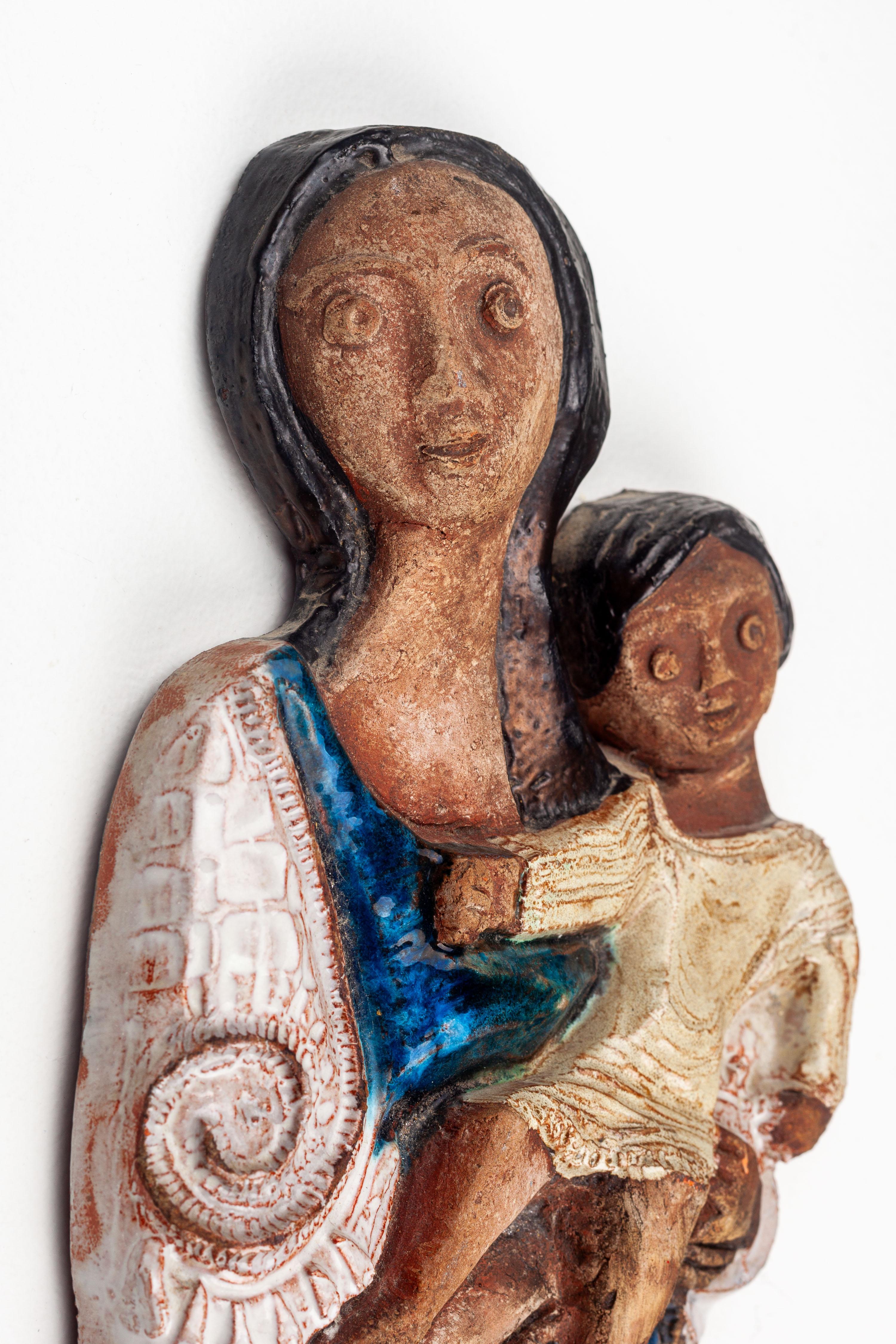  Mid-Century Modern Madonna and Child Ceramic Sculpture For Sale 4