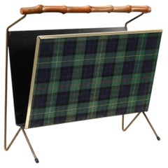 Mid-Century Modern Magazine holder with Bamboo Handle, Belgium 1960s