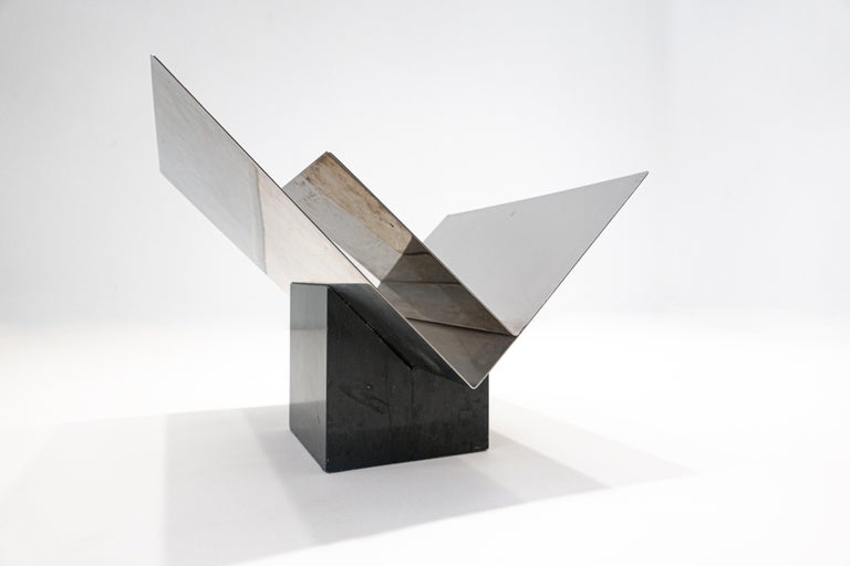 Mid-Century Modern Magazine Rack by Sergio Asti, Marble and Steel ...