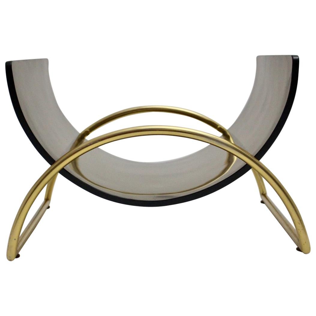 Mid-Century Modern Magazine Brass Rack Lira L1 by Gallotti & Radice 1970s, Italy For Sale