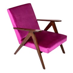 Mid-Century Modern Magenta Pink Armchair, B-310 VAR, 1960s, Poland