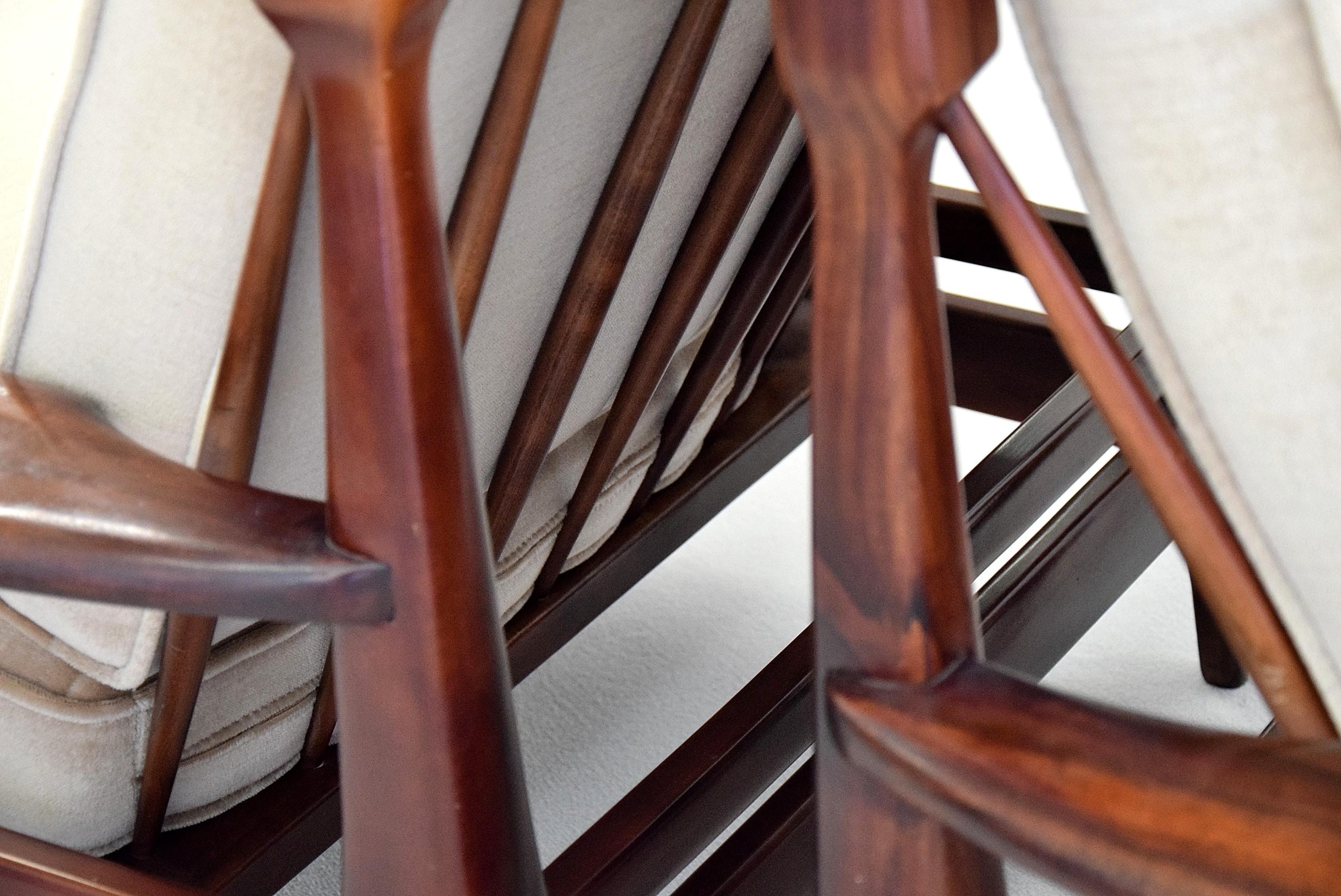 Brazilian Mid-Century Modern Wooden Armchairs in the Style of Jean Gillon 2