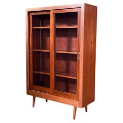Mid-Century Modern Mahogany Bookcase Cabinet w/ Glass Doors Mid-Century Modern Mahogany Bookcase Cabinet w/ Glass Doors