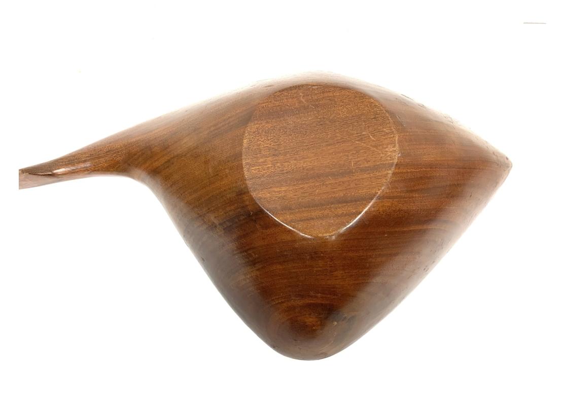 Mid Century Modern Mahogany Bowl With Utensils Attrib. Arthur Umanoff For Sale 3