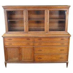 Mid Century Modern Mahogany Buffet & Hutch Bookcase Display Cabinet Boho Chic