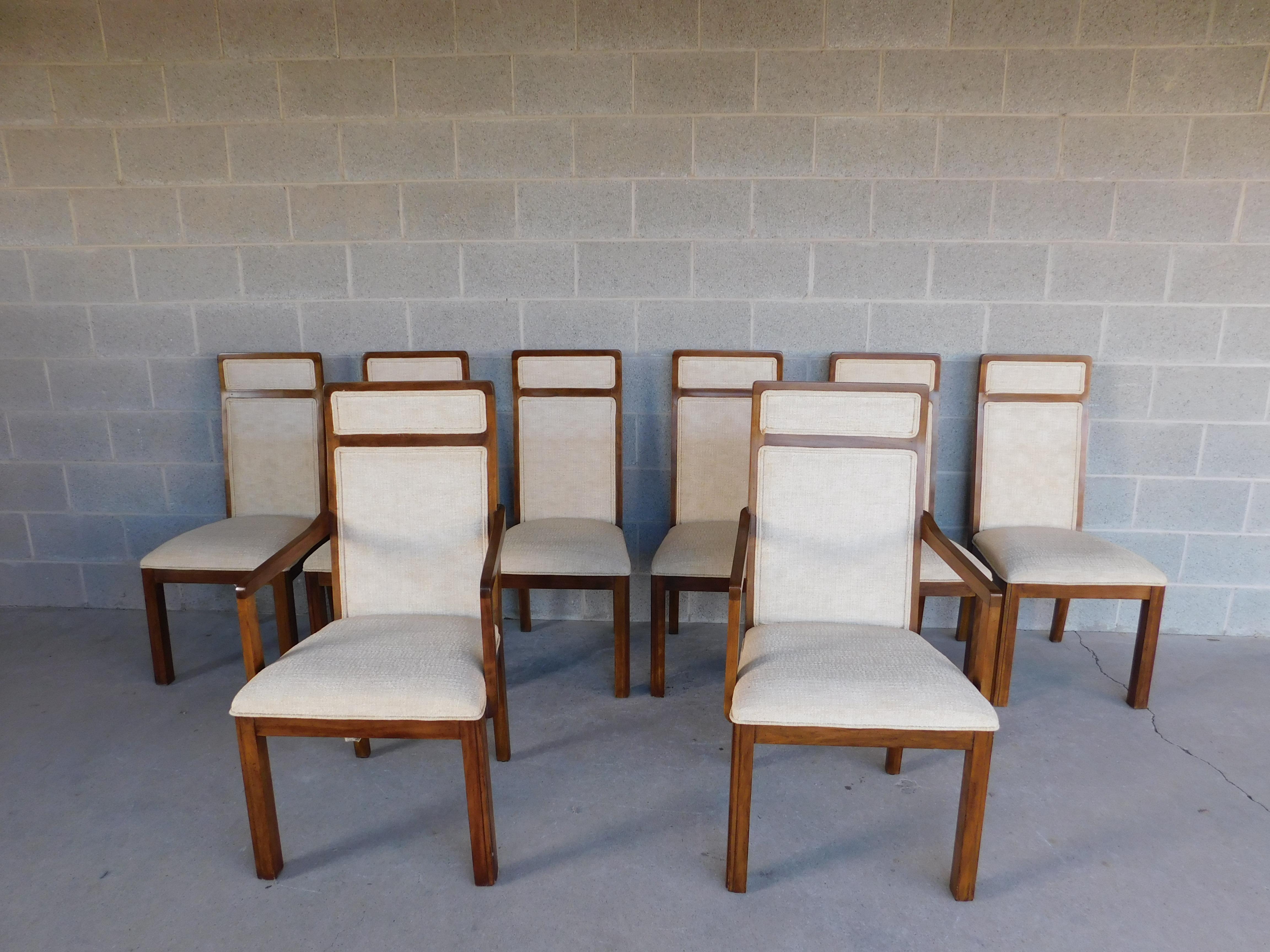 Mid-Century Modern Mahogany Chairs, Set of 8 by Davis Cabinet Company For Sale 13