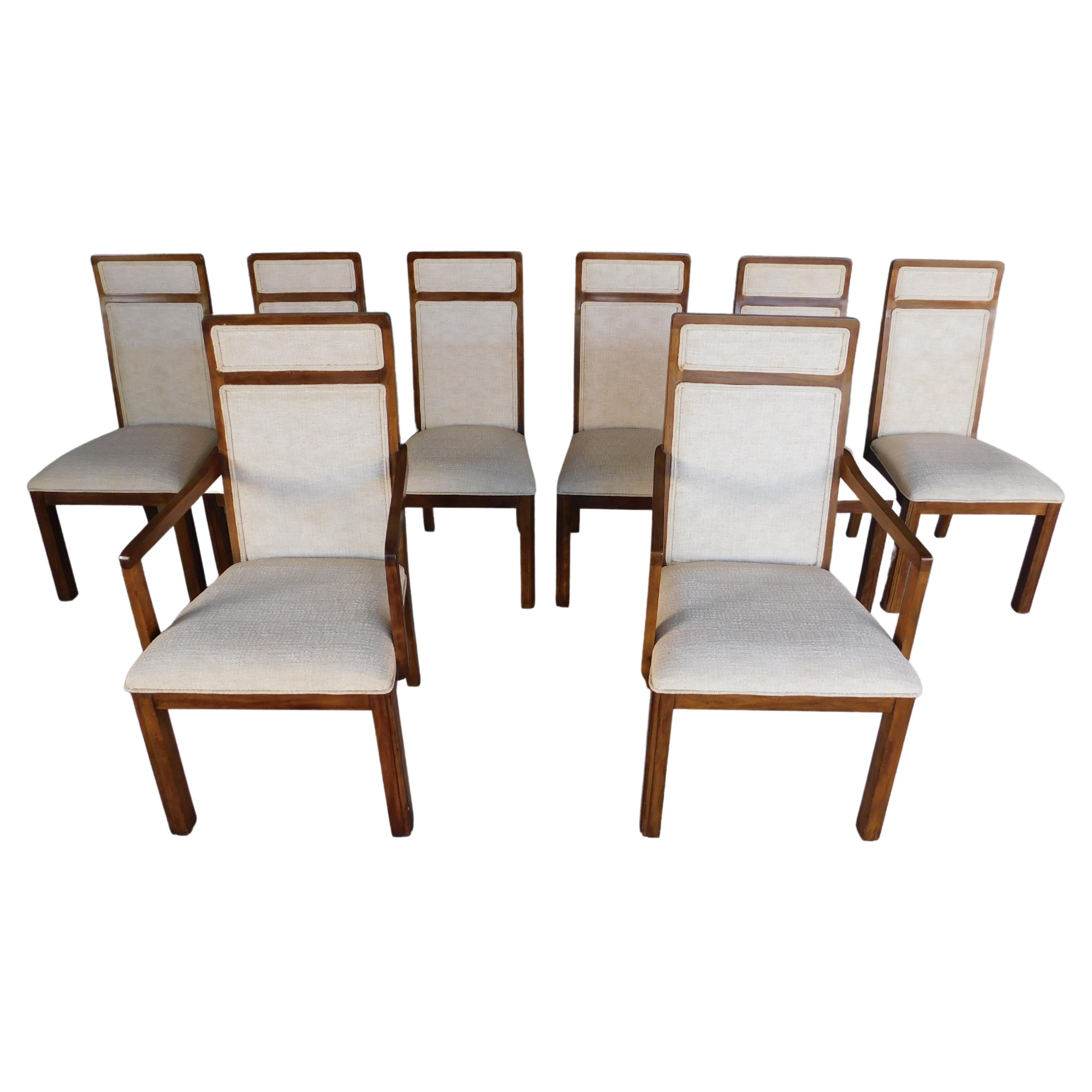 Mid-Century Modern Mahogany Chairs, Set of 8 by Davis Cabinet Company For Sale