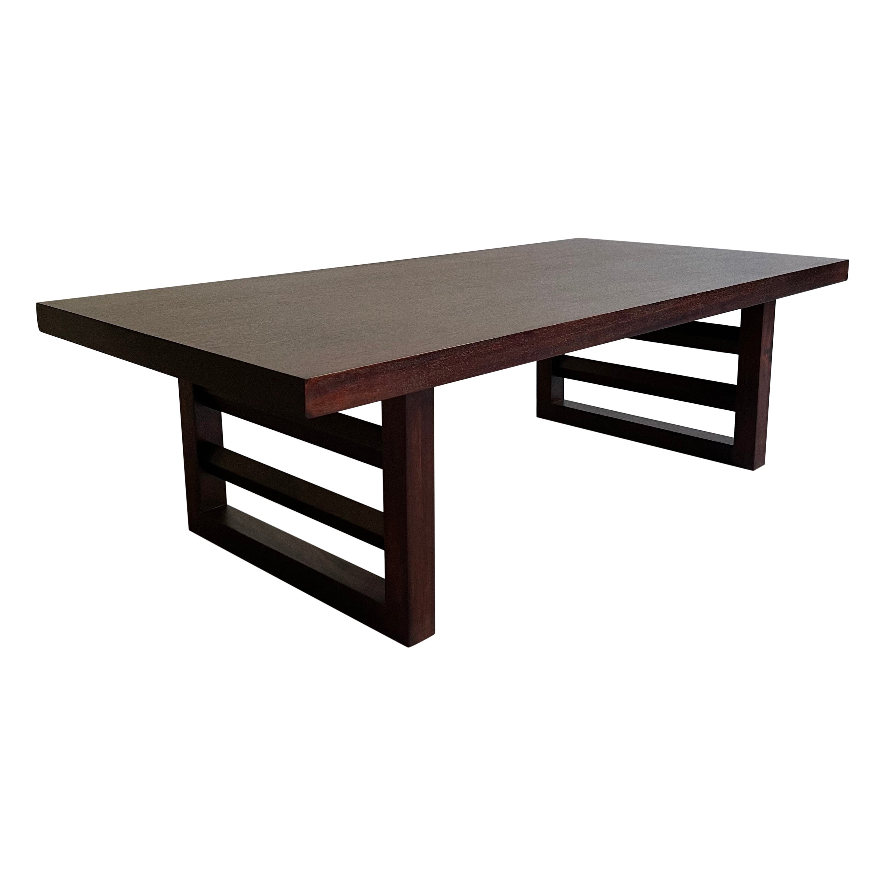 Mid-Century Modern Mahogany Coffee Table After Paul Frankl