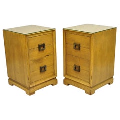 Mid Century Modern Mahogany James Mont Style Nightstands by Red Lion - a Pair