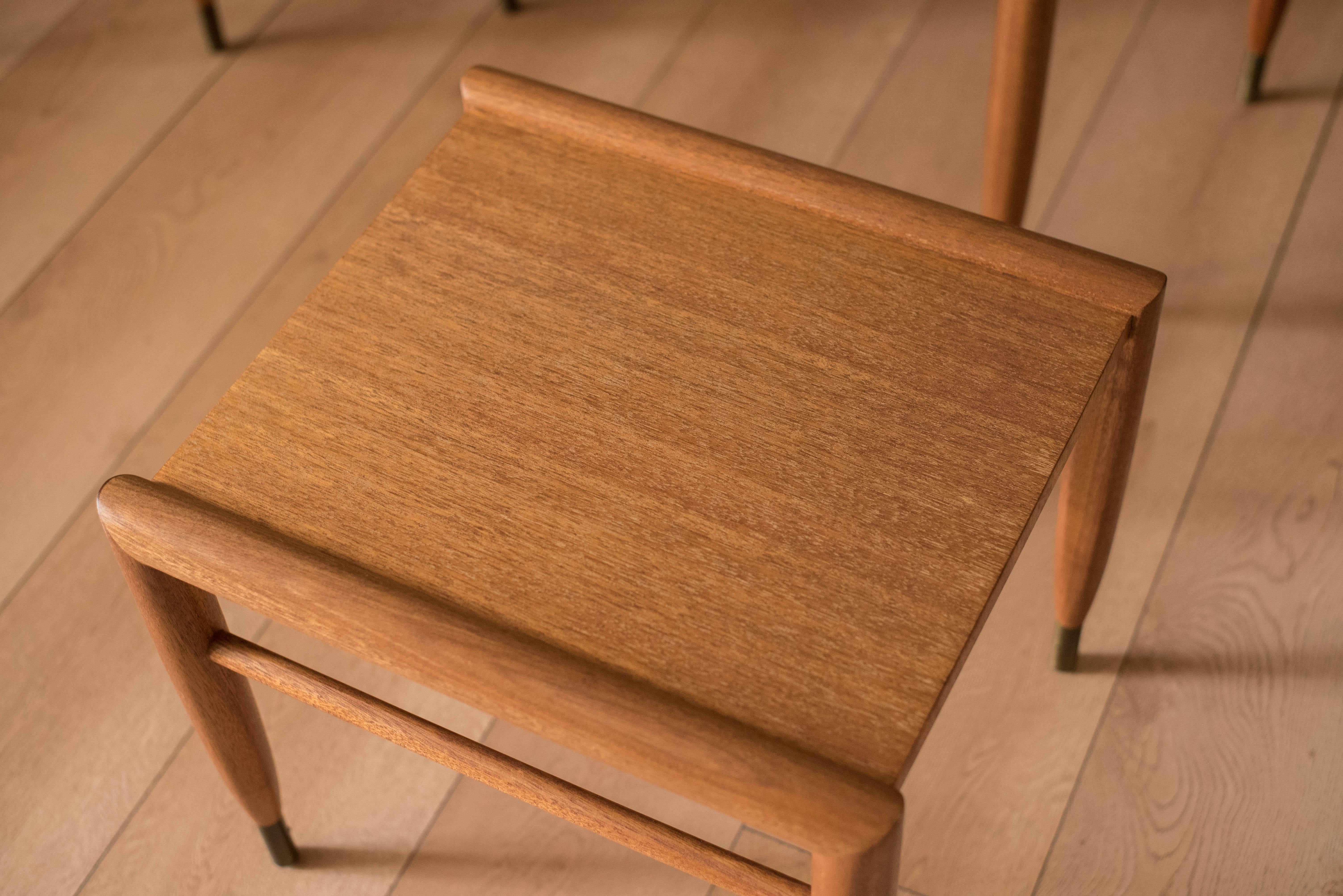 Mid-Century Modern Mahogany Nesting Tables by John Keal for Brown Saltman For Sale 5