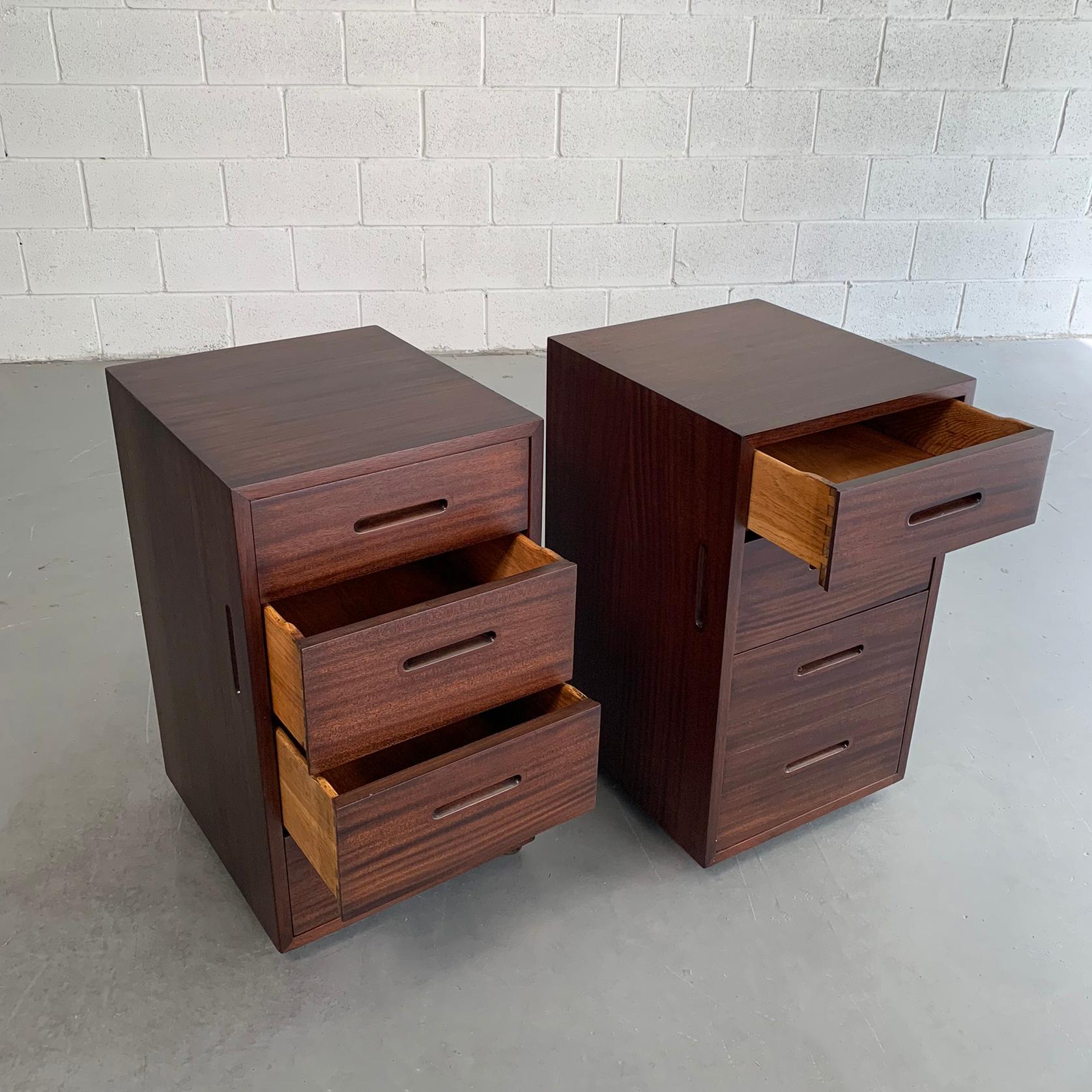 Mid-Century Modern Mahogany Office Filing Cabinets Attributed to Edward Wormley In Good Condition In Brooklyn, NY