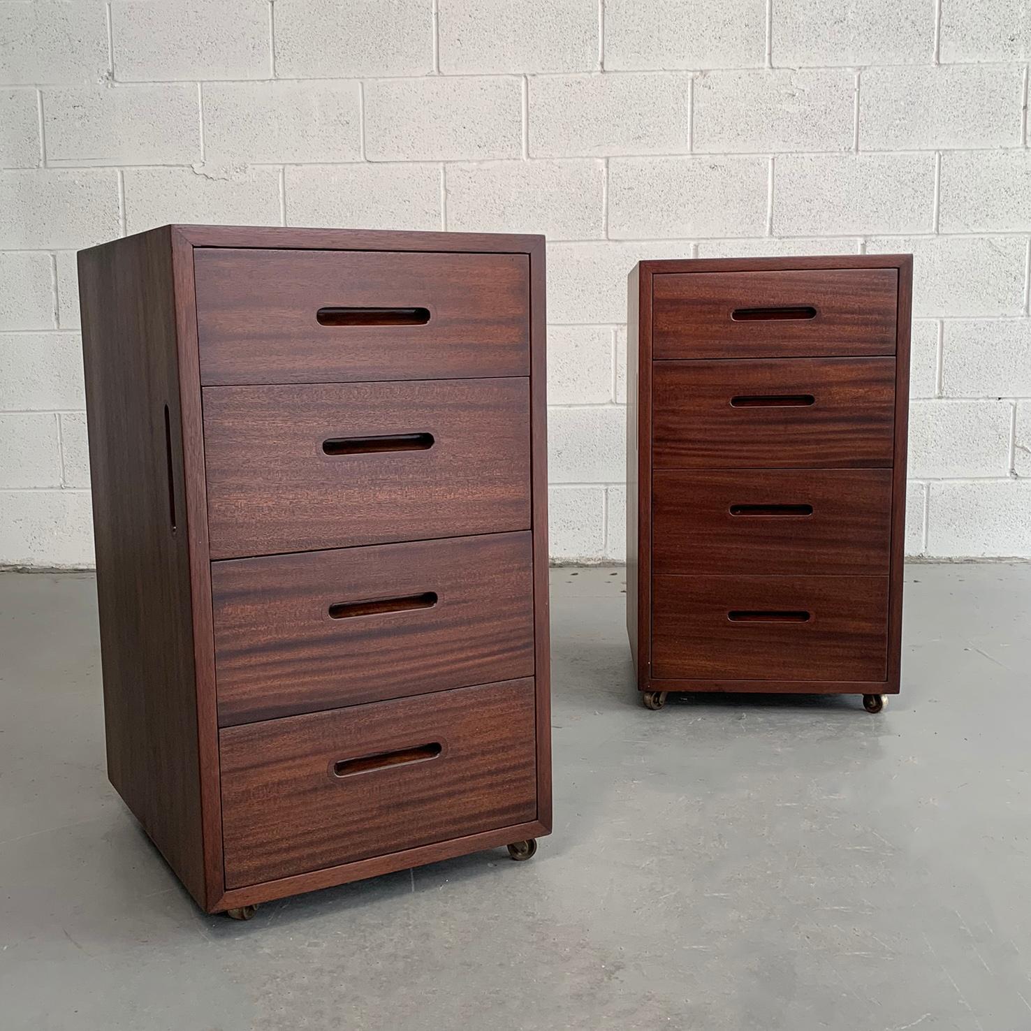 20th Century Mid-Century Modern Mahogany Office Filing Cabinets Attributed to Edward Wormley